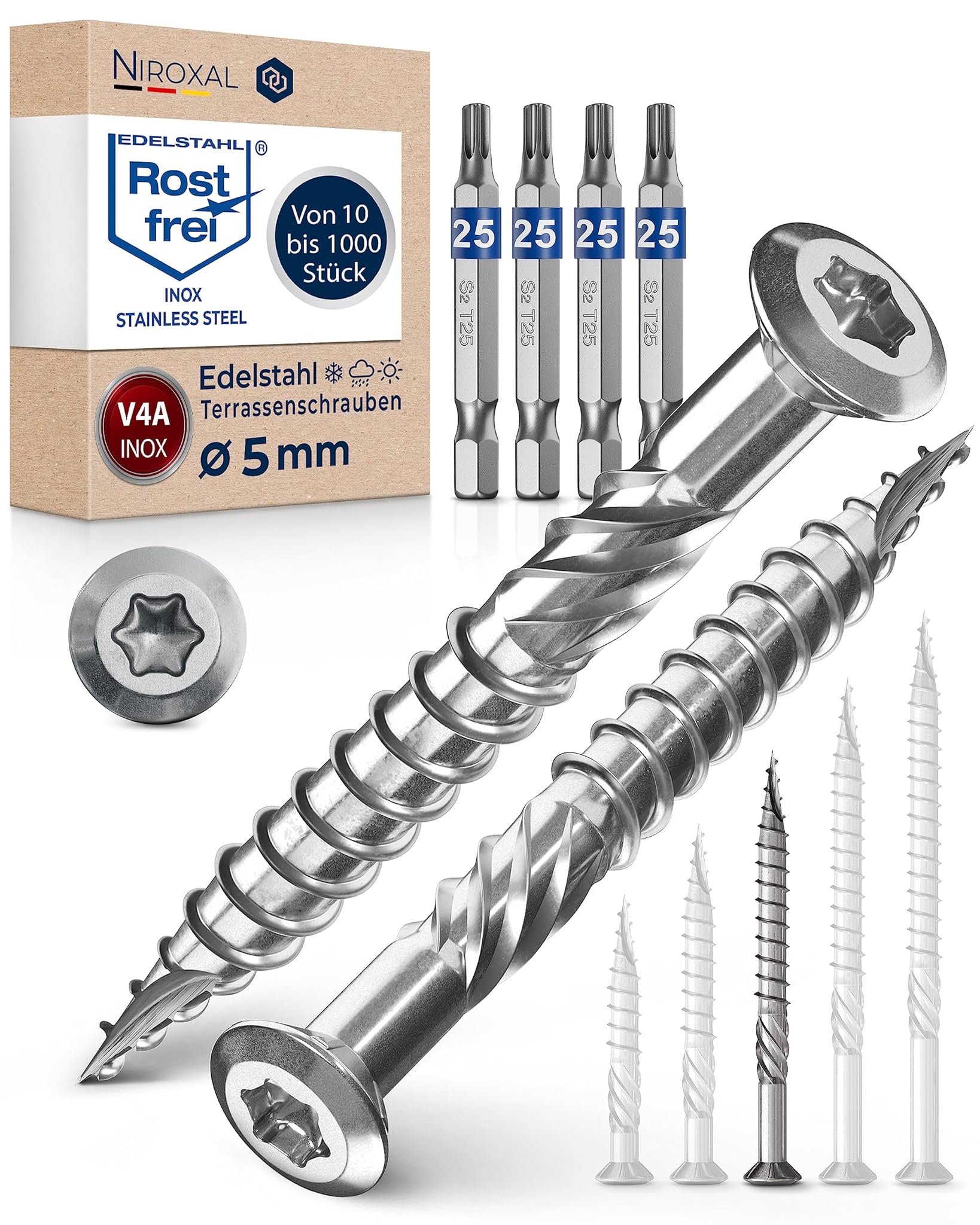 NietFullThings Viti a Testa Bombata per Terrazze 5x60