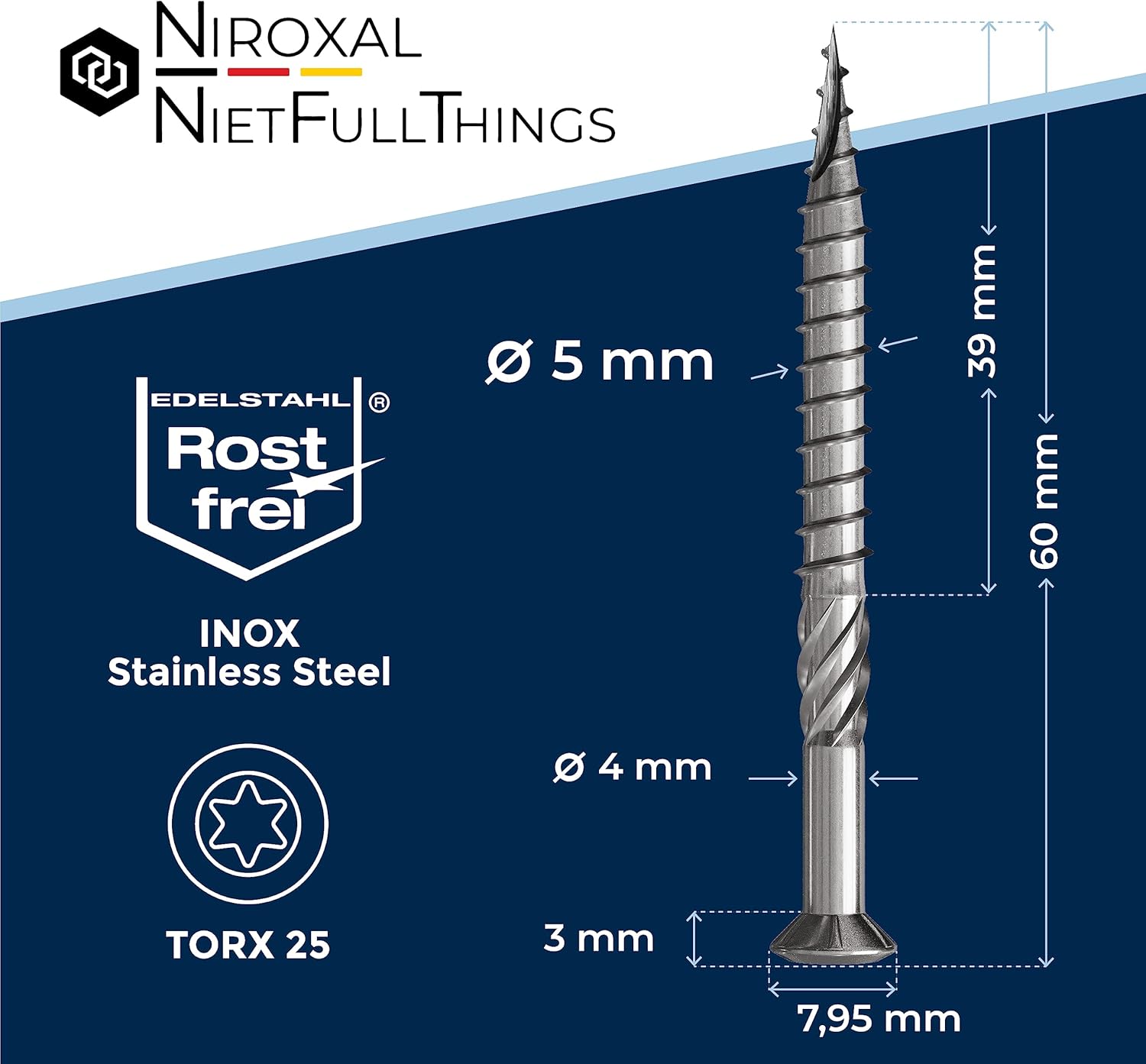 NietFullThings Viti a Testa Bombata per Terrazze 5x60 - immagine 2