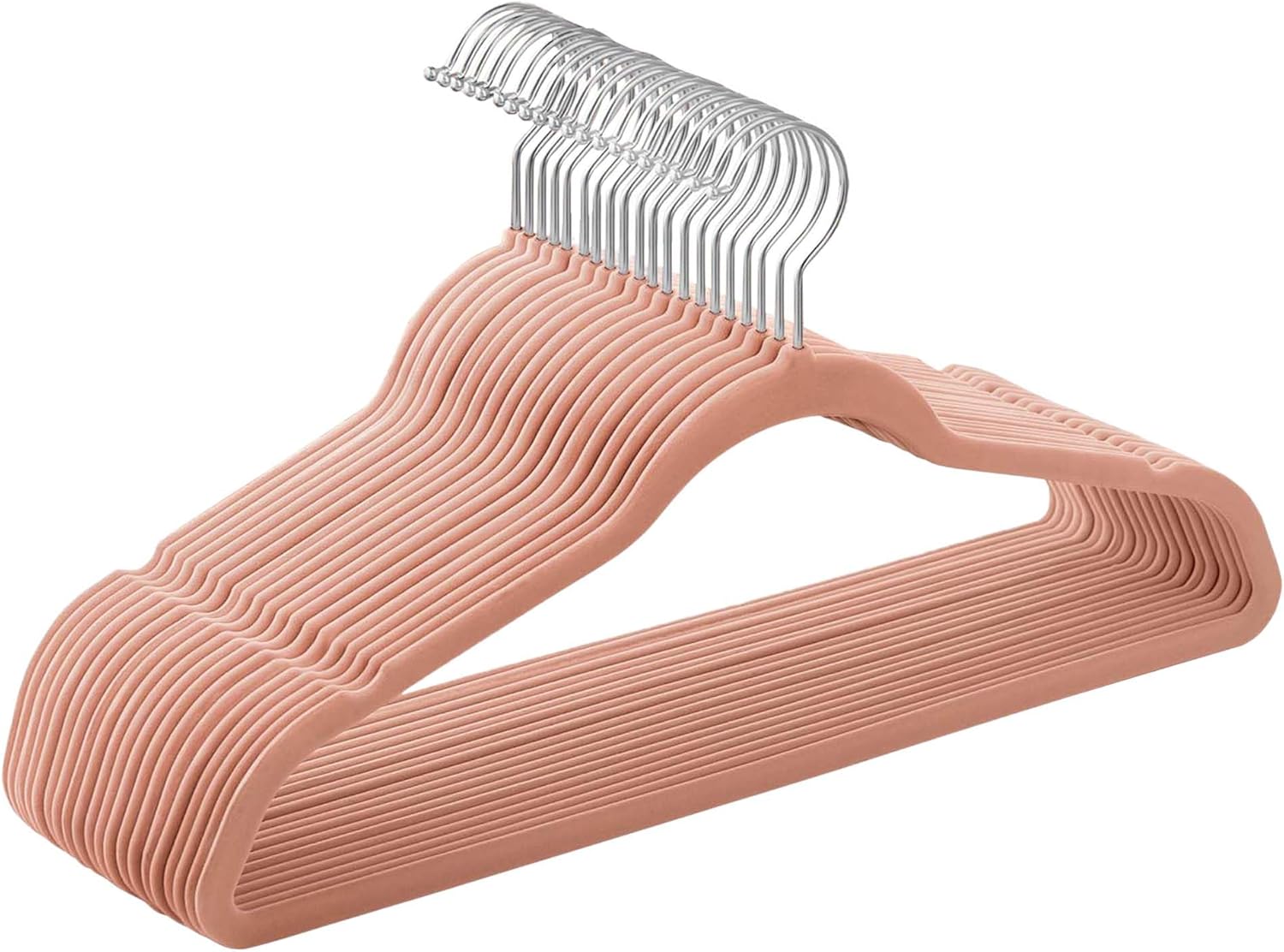 Songmics Grucce Appendiabiti Velluto 20 Pezzi, Rosa Chiaro - immagine 1