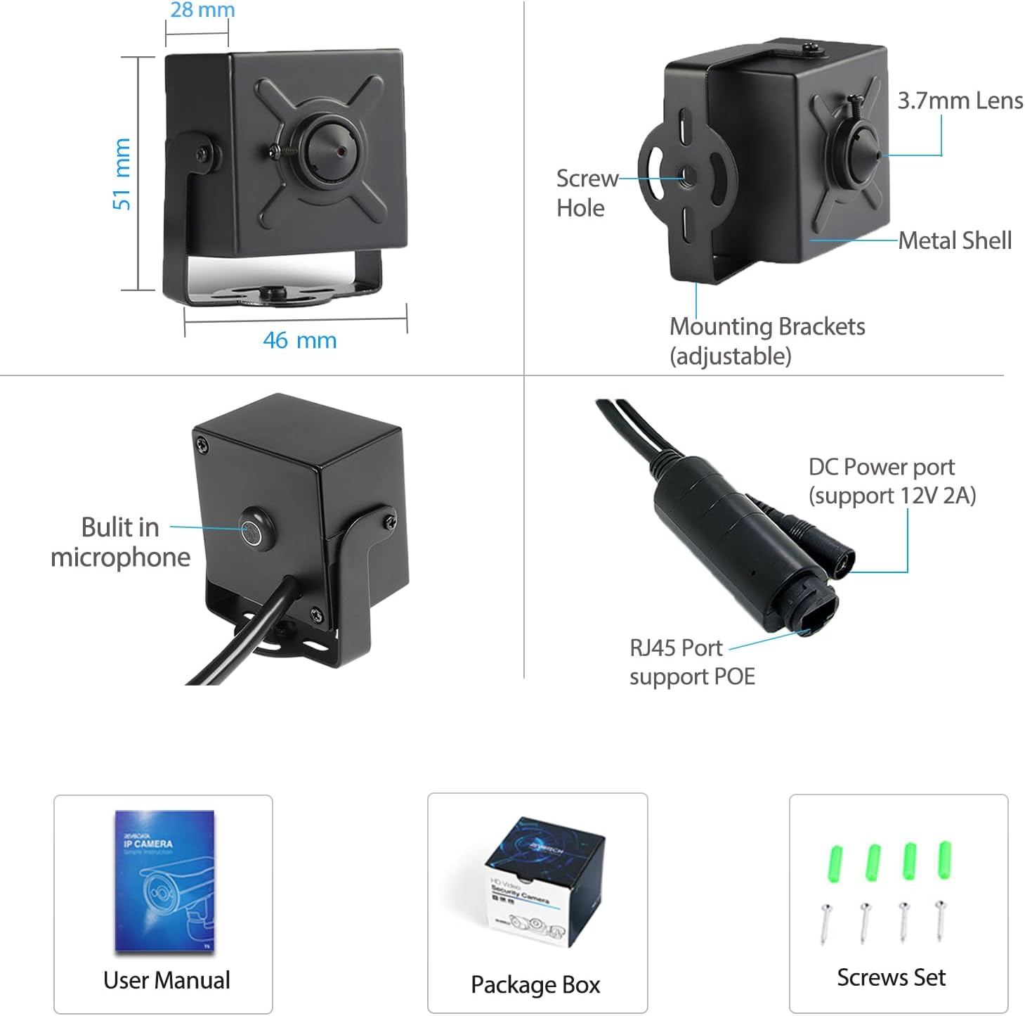 Revodata Mini Telecamera IP POE con Microfono - immagine 7