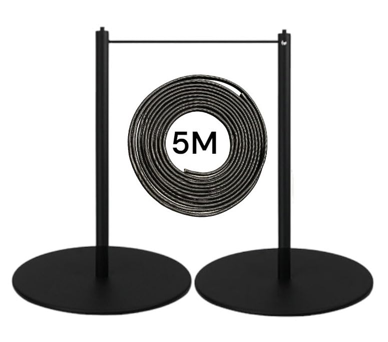 Set 2 Barriere Museali con Cordoncino Elastico, Nero
