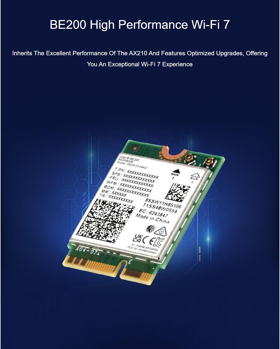 Waveshare WiFi 7 Wireless BE200 NIC Card NGFF (M.2 E Key) Network ...