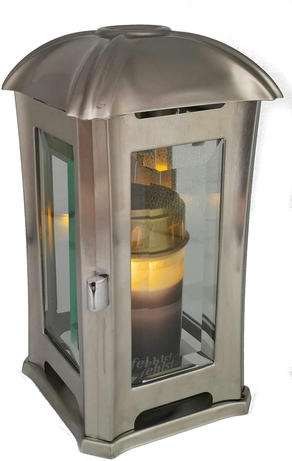 Lanterna Funeraria Inox con Luce LED 24cm - immagine 2