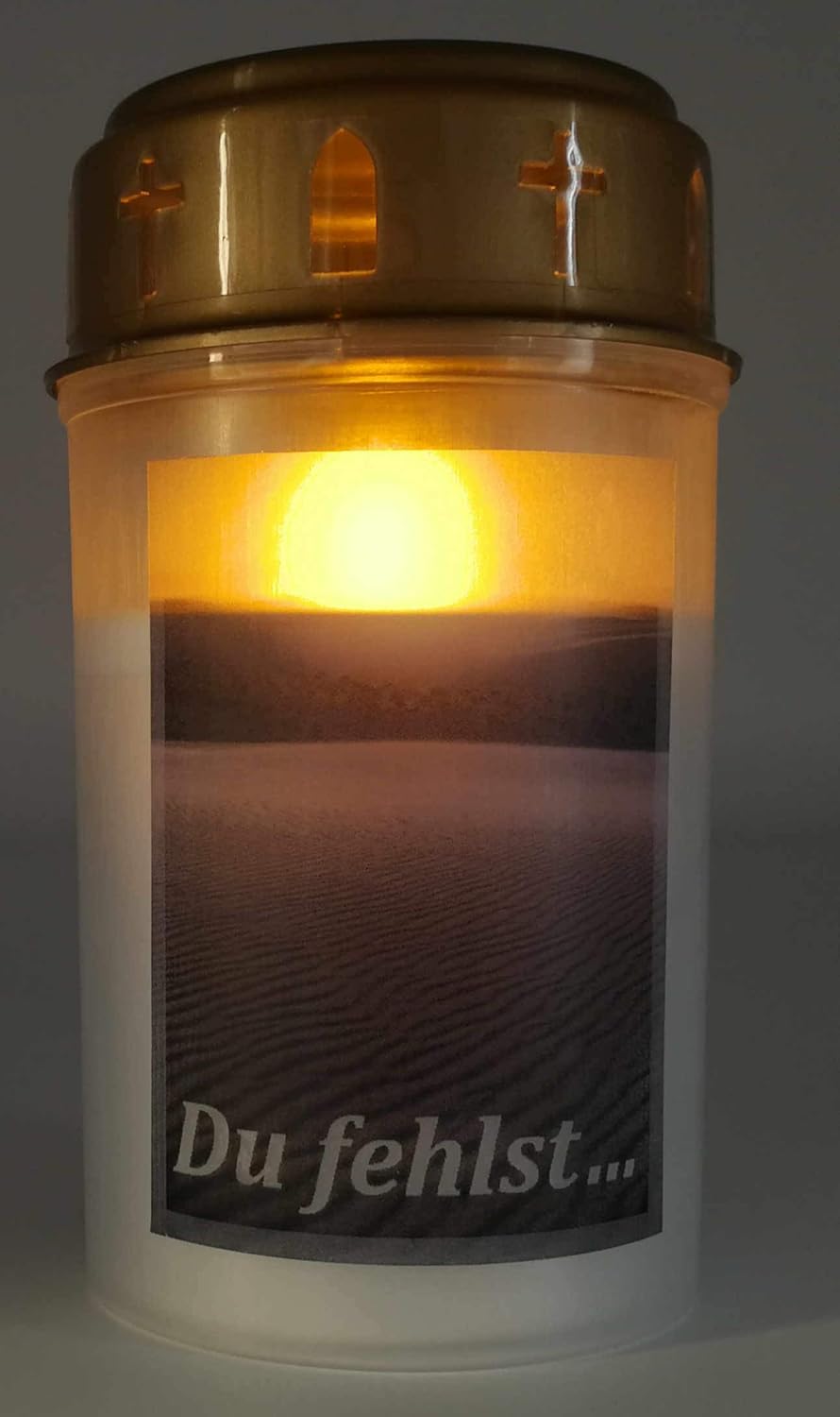 Lanterna Funeraria Inox con Luce LED 24cm - immagine 8