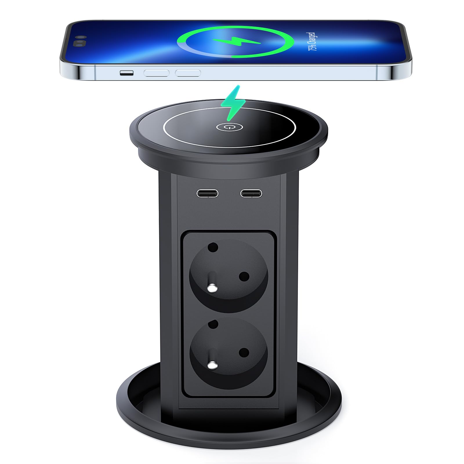 Dinolink Presa a Incasso Automatica con 4 Prese e USB