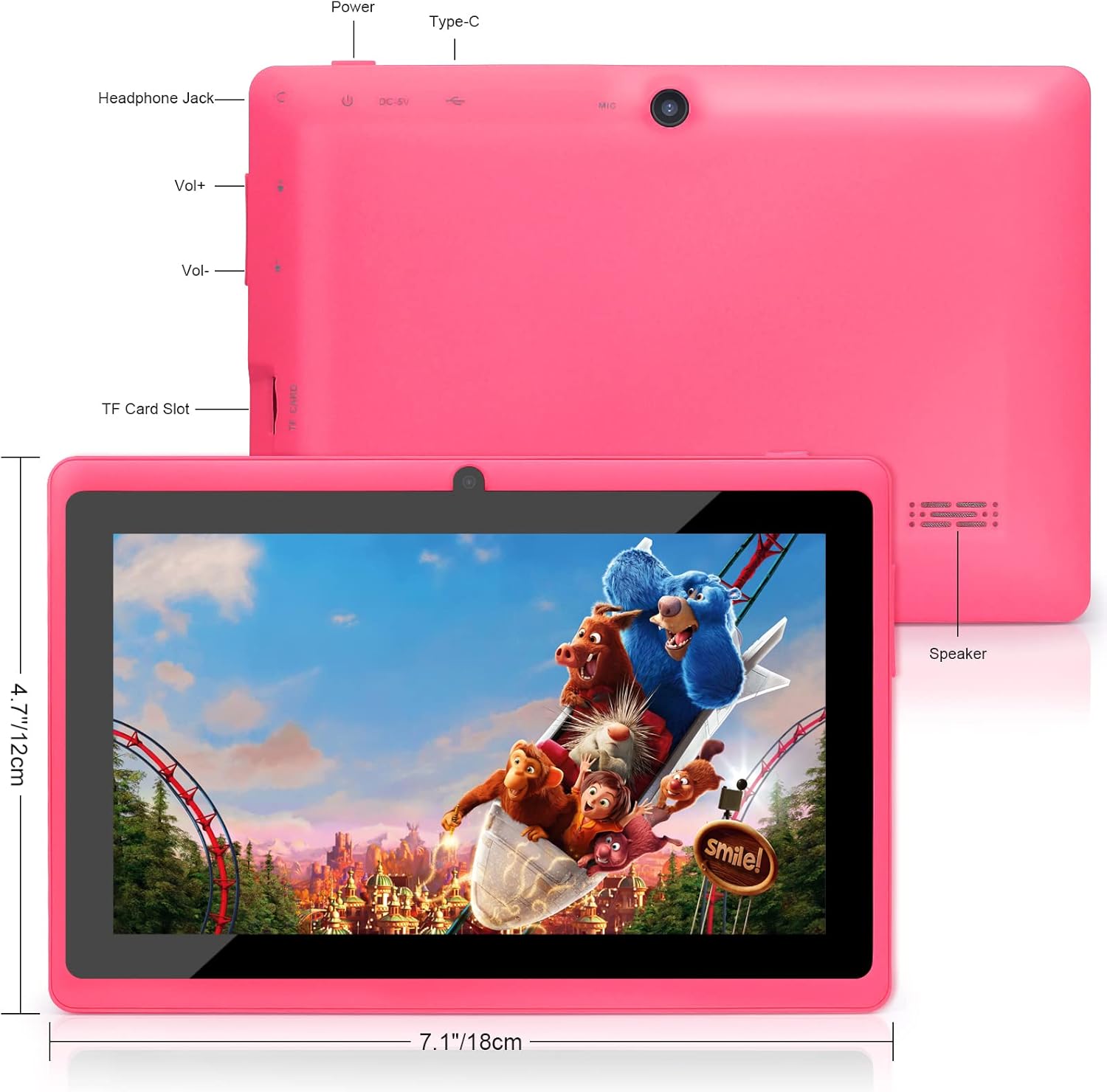 Haehne Tablet PC 7 Pollici Android 5.0, Rosa - immagine 8