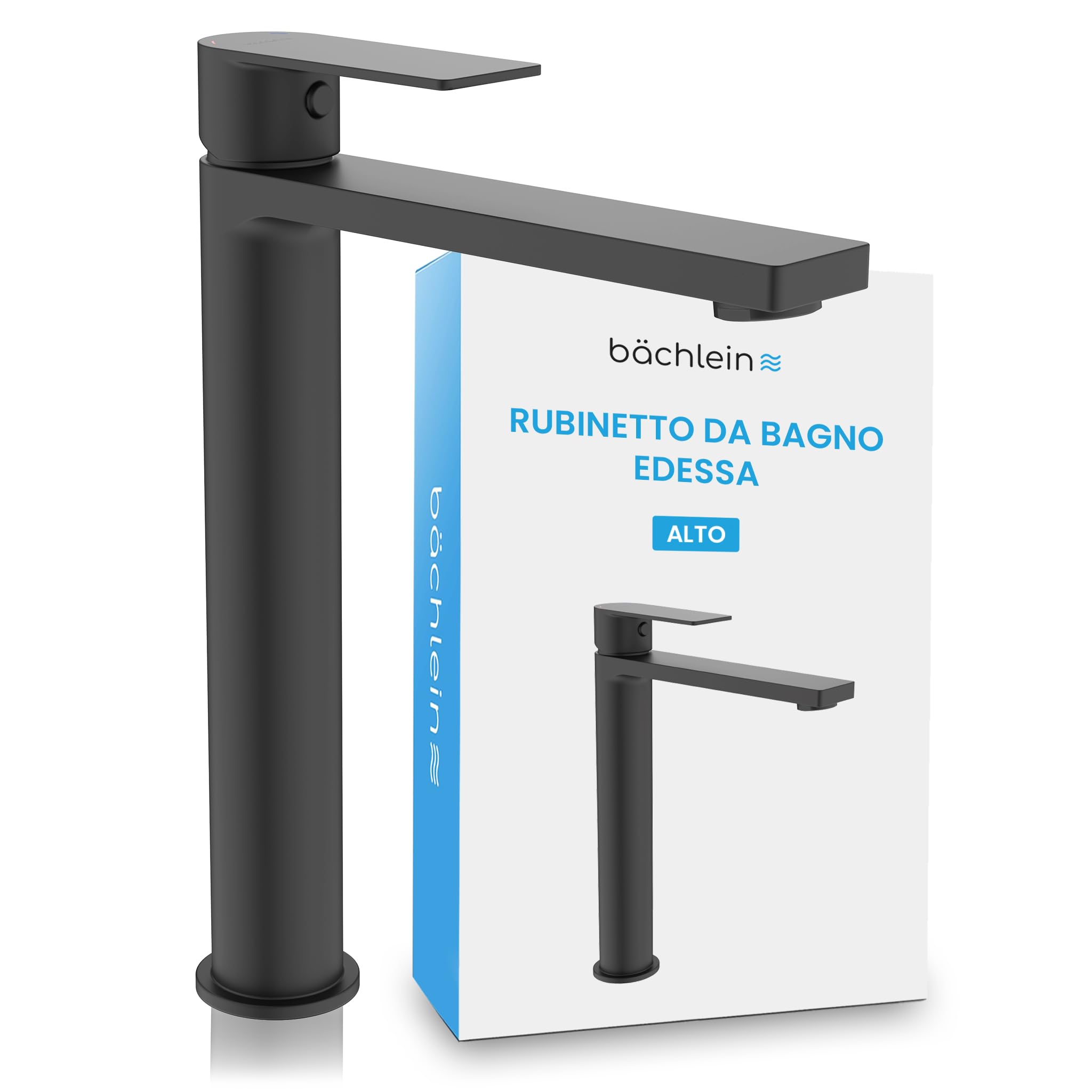 Rubinetto da bagno Edessa nero opaco alto