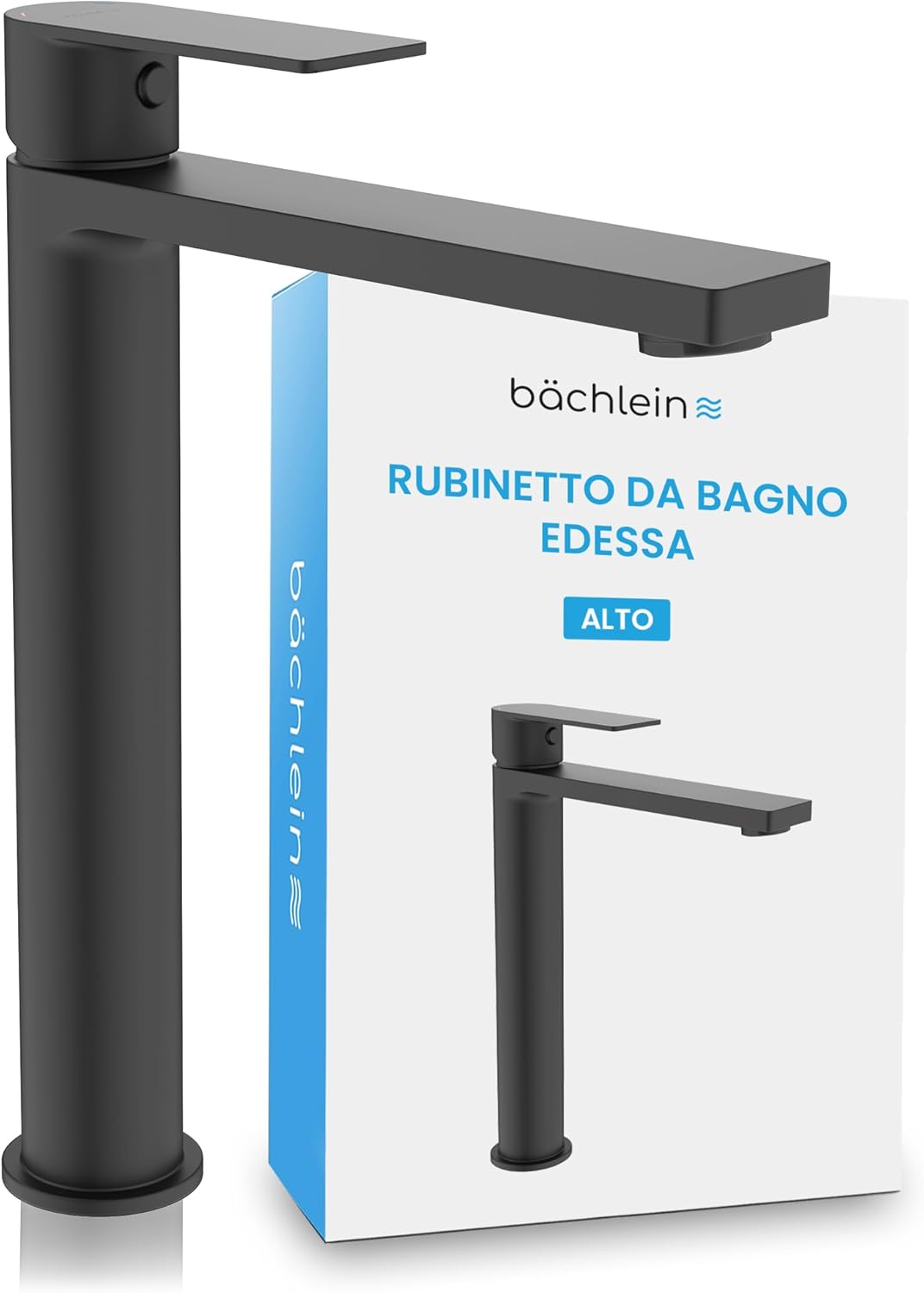 Rubinetto da bagno Edessa nero opaco alto - immagine 1