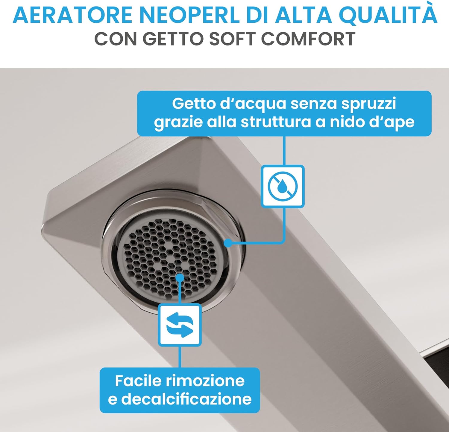 Rubinetto da bagno Edessa nero opaco alto - immagine 2