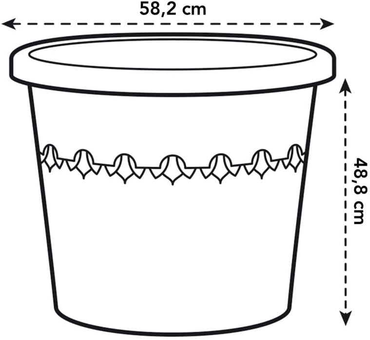 Elho Algarve Cilindro 58 - Vaso - Nero - Esterno - Ø 58 x H 48 cm - immagine 5