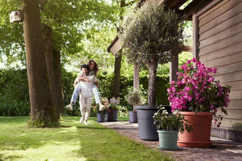 Elho Algarve Cilindro 58 - Vaso - Nero - Esterno - Ø 58 x H 48 cm - immagine 6