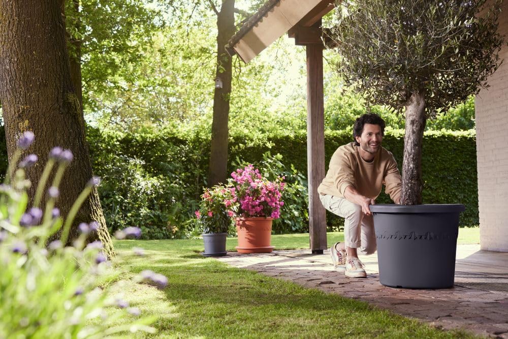 Elho Algarve Cilindro 58 - Vaso - Nero - Esterno - Ø 58 x H 48 cm - immagine 7