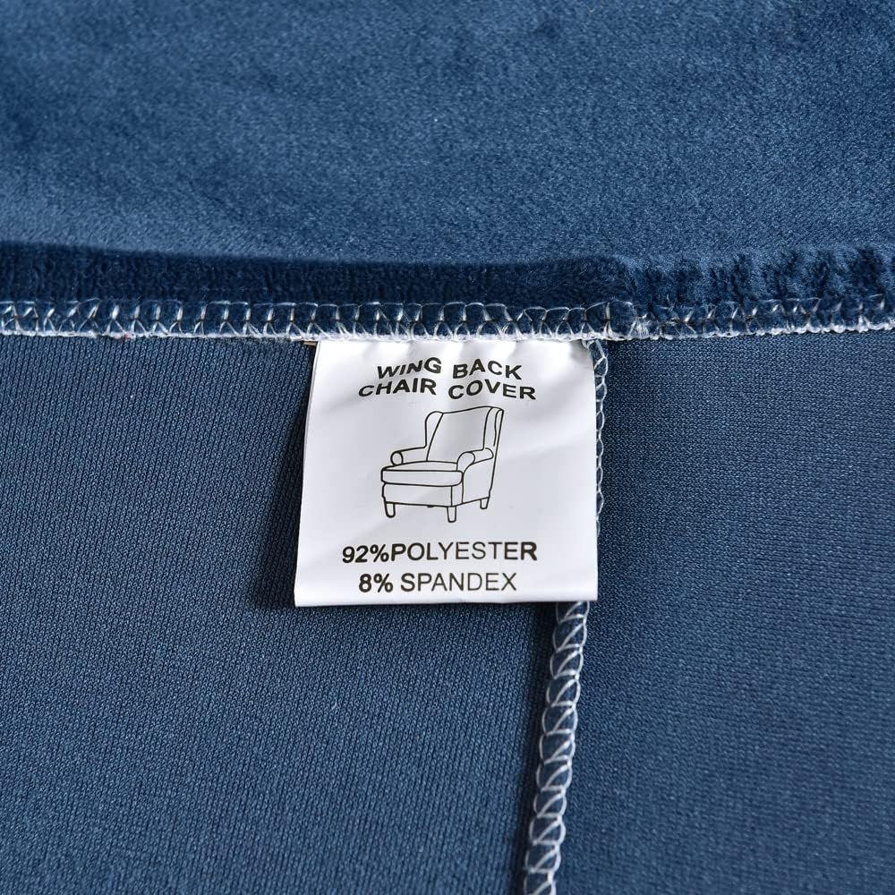 Highdi Velvet Copripoltrona con Orecchie Elasticizzato, Blu Navy - immagine 6