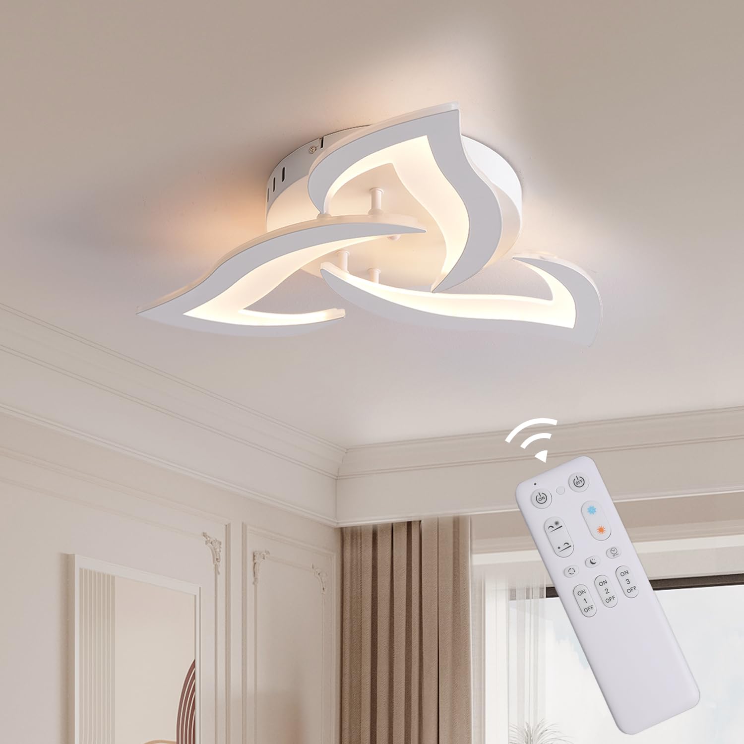 Kaucqi Plafoniera LED Soffitto Dimmerabile 56CM