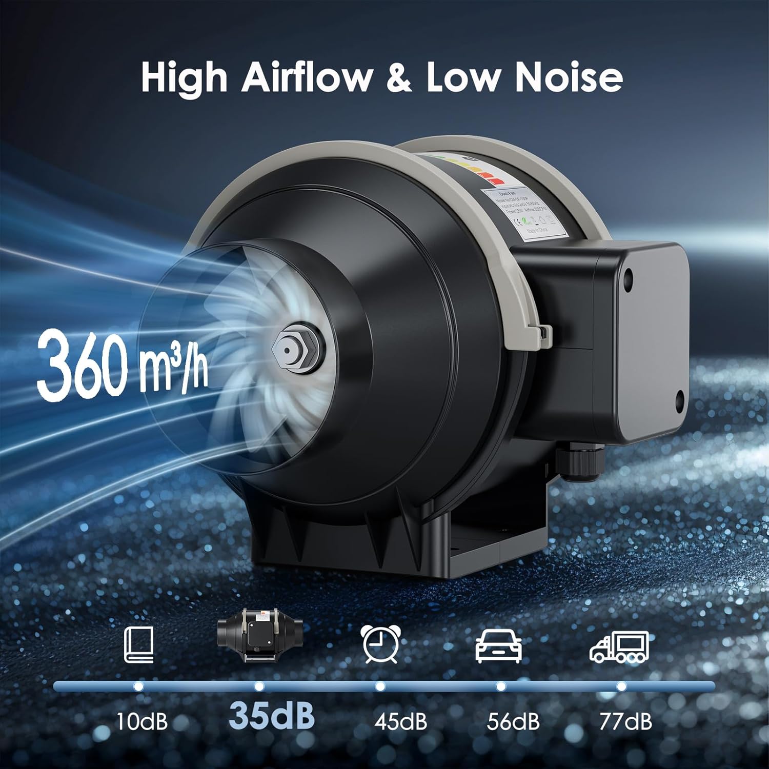 Ventilatore a Canale In Linea 4 Pollici 360 m³/h - immagine 5