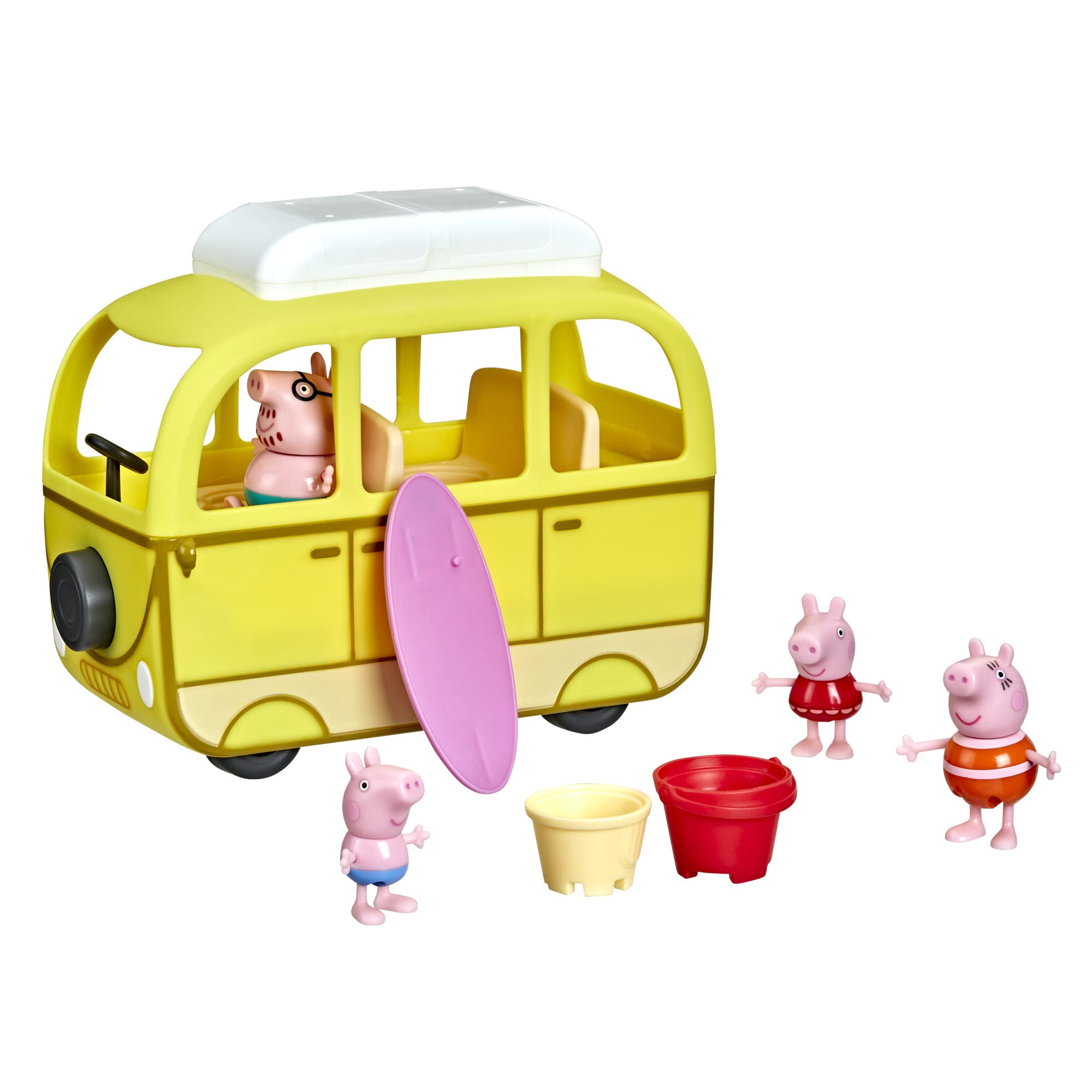 Peppa Pig - Camper alla Spiaggia 10 Pezzi, Multicolore