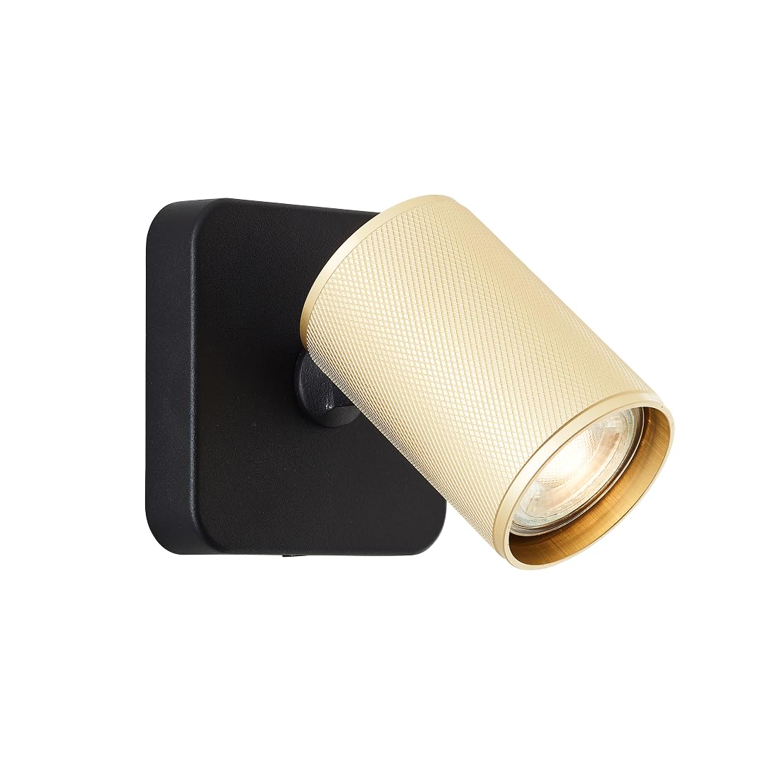 Brilliant Marty - Lampada LED da Parete Nera/Oro Opaco