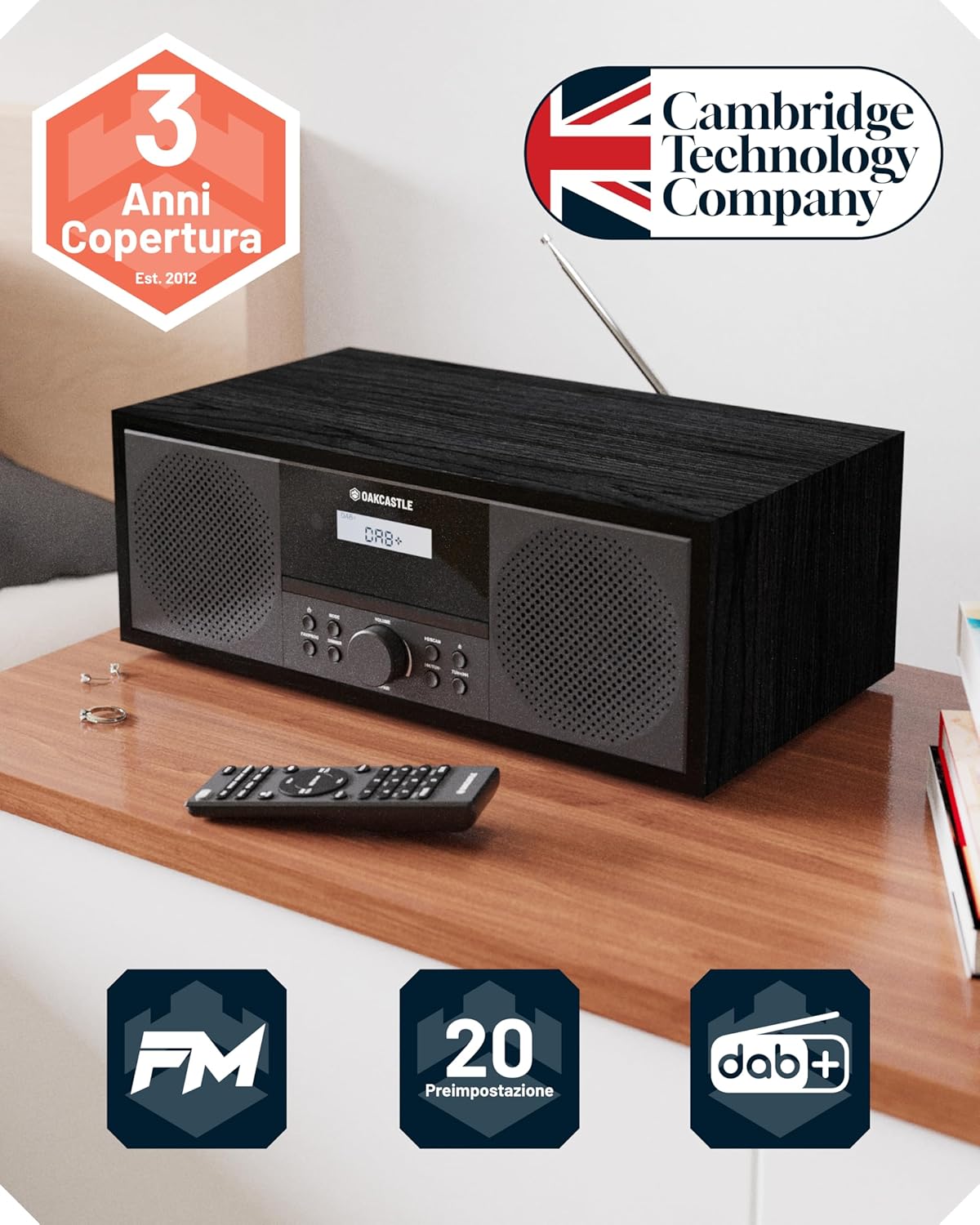 Oakcastle DAB500 - Impianto Stereo Casa 60W con CD - immagine 3