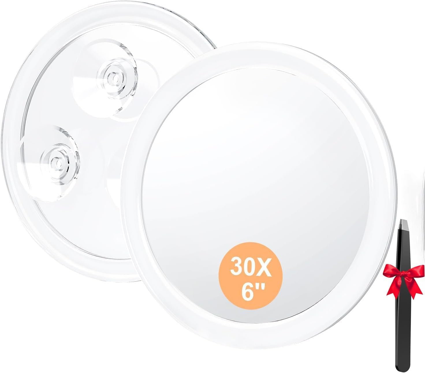 Auxmir Specchio Ingranditore 30X con 3 Ventose 15CM