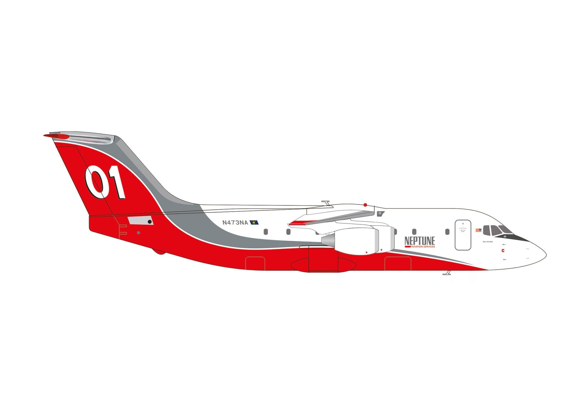 Herpa Modello Aereo Neptune Aviation BAe 146-200 1:200
