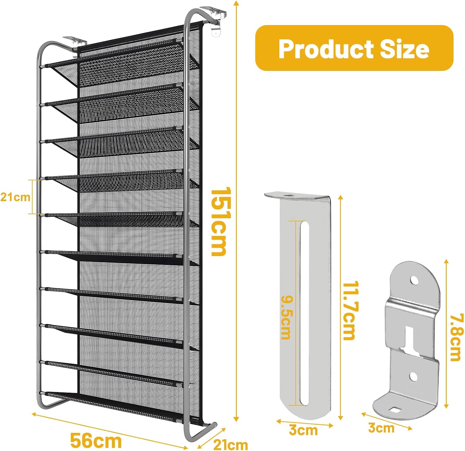 Dbreaks Scarpiera da Porta 10 Ripiani (2 Pezzi) - immagine 2