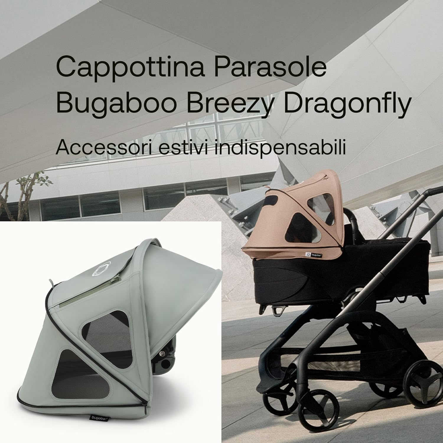 Bugaboo Dragonfly Cappottina Breezy, Pine Green - immagine 2