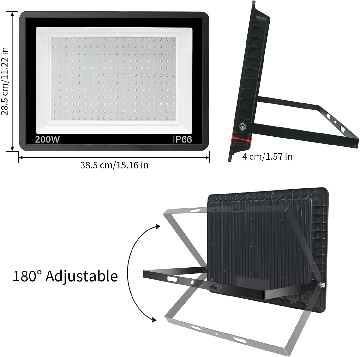 Blivrig Faro LED da Esterno 200W Bianco Caldo 3000K - immagine 7