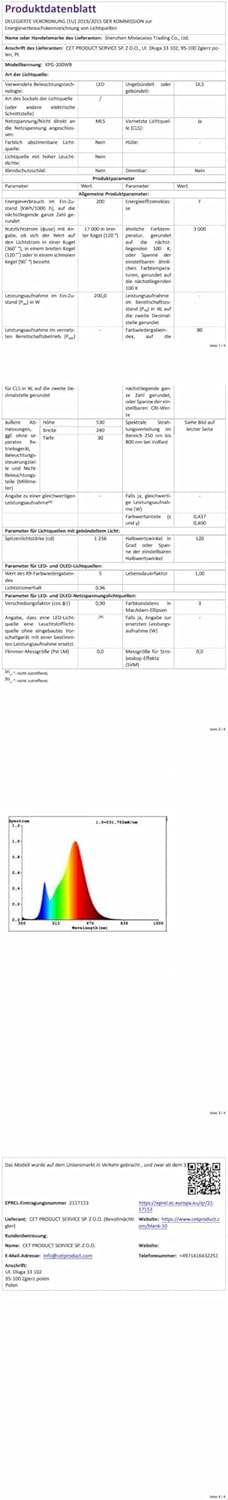 Blivrig Faro LED da Esterno 200W Bianco Caldo 3000K - immagine 8