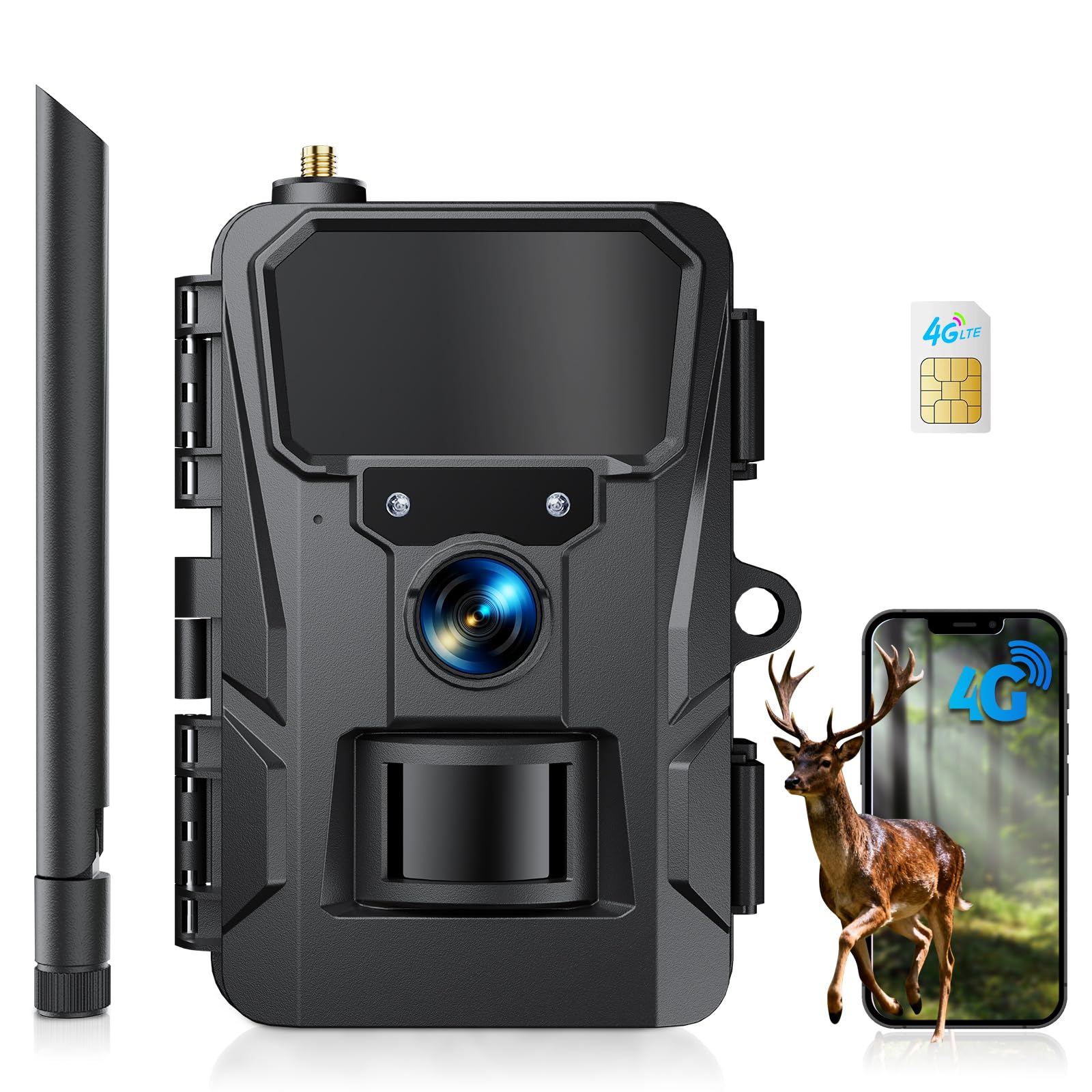 Wolfang Telecamera Esterno 4G con SIM e Pannello Solare