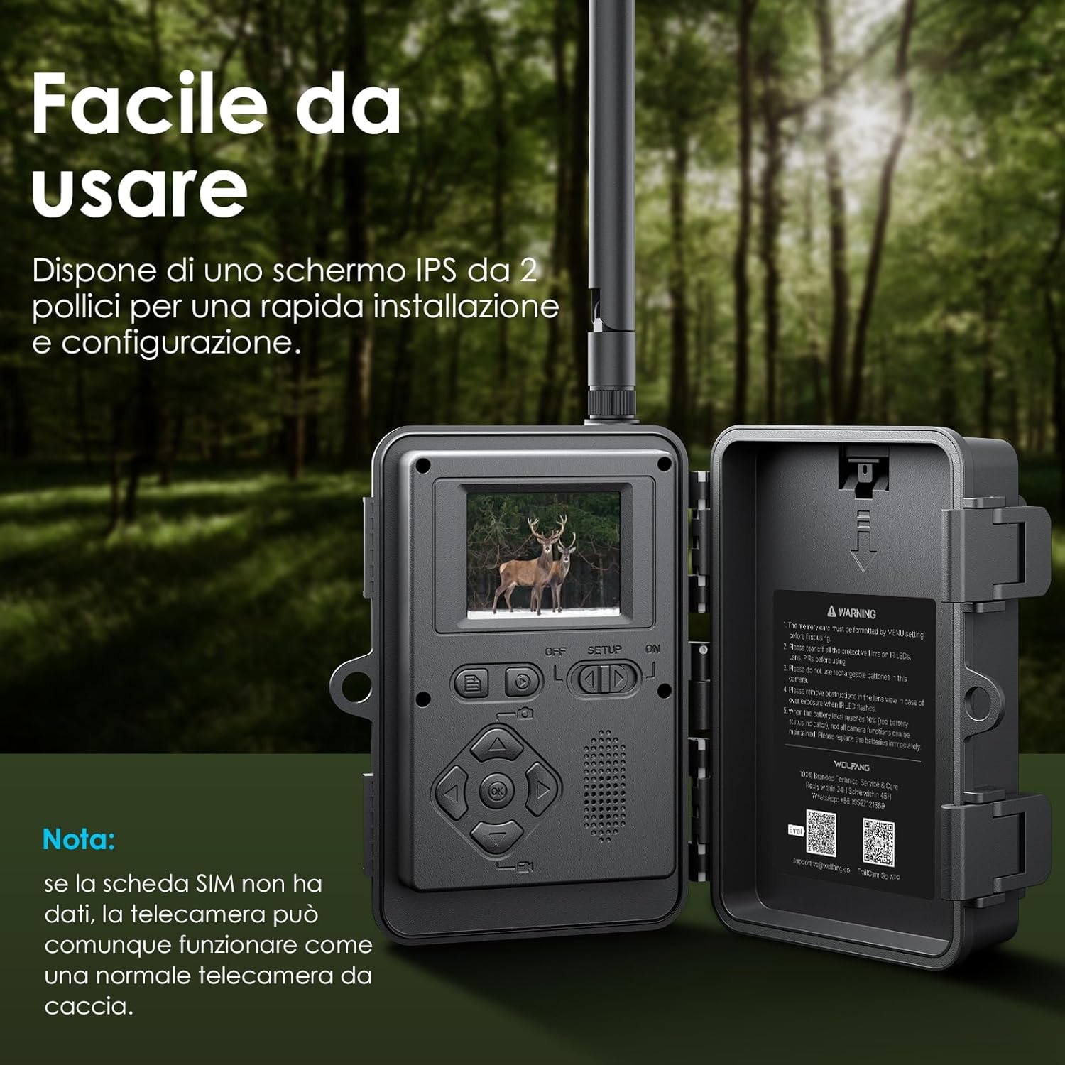 Wolfang Telecamera Esterno 4G con SIM e Pannello Solare - immagine 3