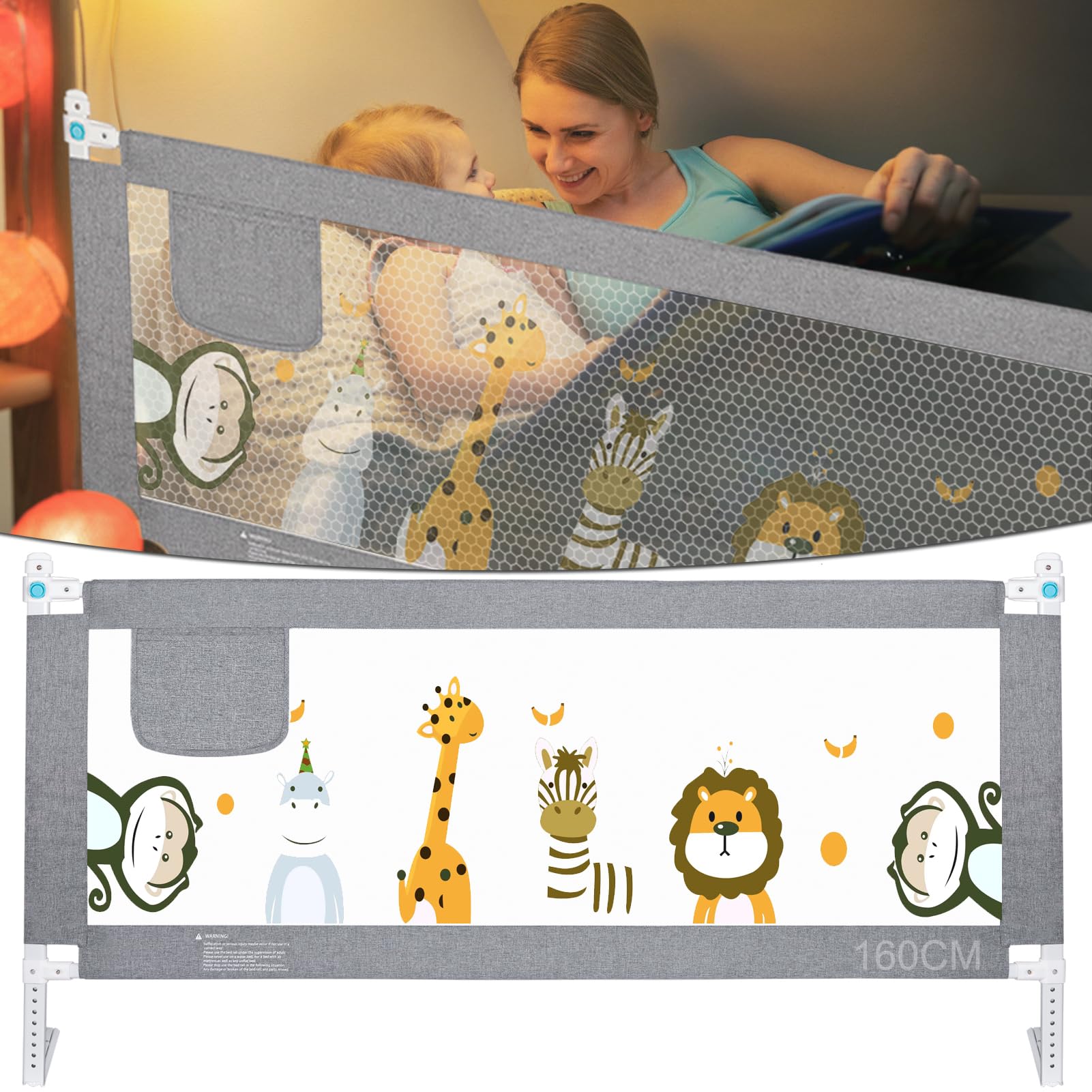 Sponda Letto Bambini 160 CM Sollevamento Verticale