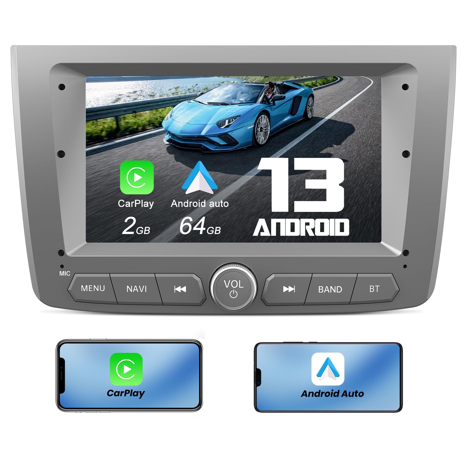 Awesafe Android 13 Autoradio 7" per Alfa Romeo Mito (2008-2019)