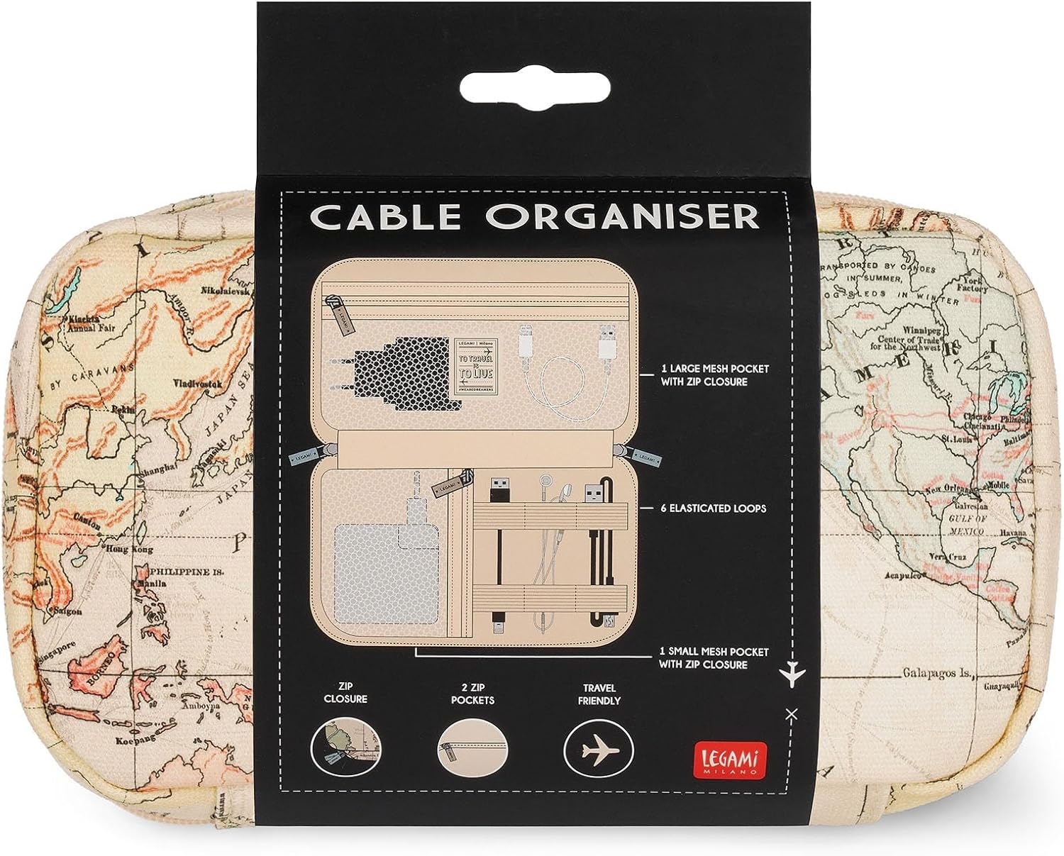 Legami - Organiser per Cavi da Viaggio 23,8x14x4,7cm - immagine 3