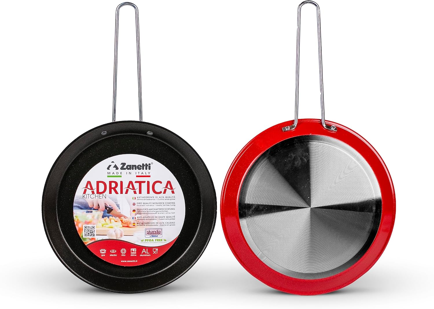 Zanetti Padella Girafrittata Doppia Antiaderente 26cm, Rosso - immagine 3