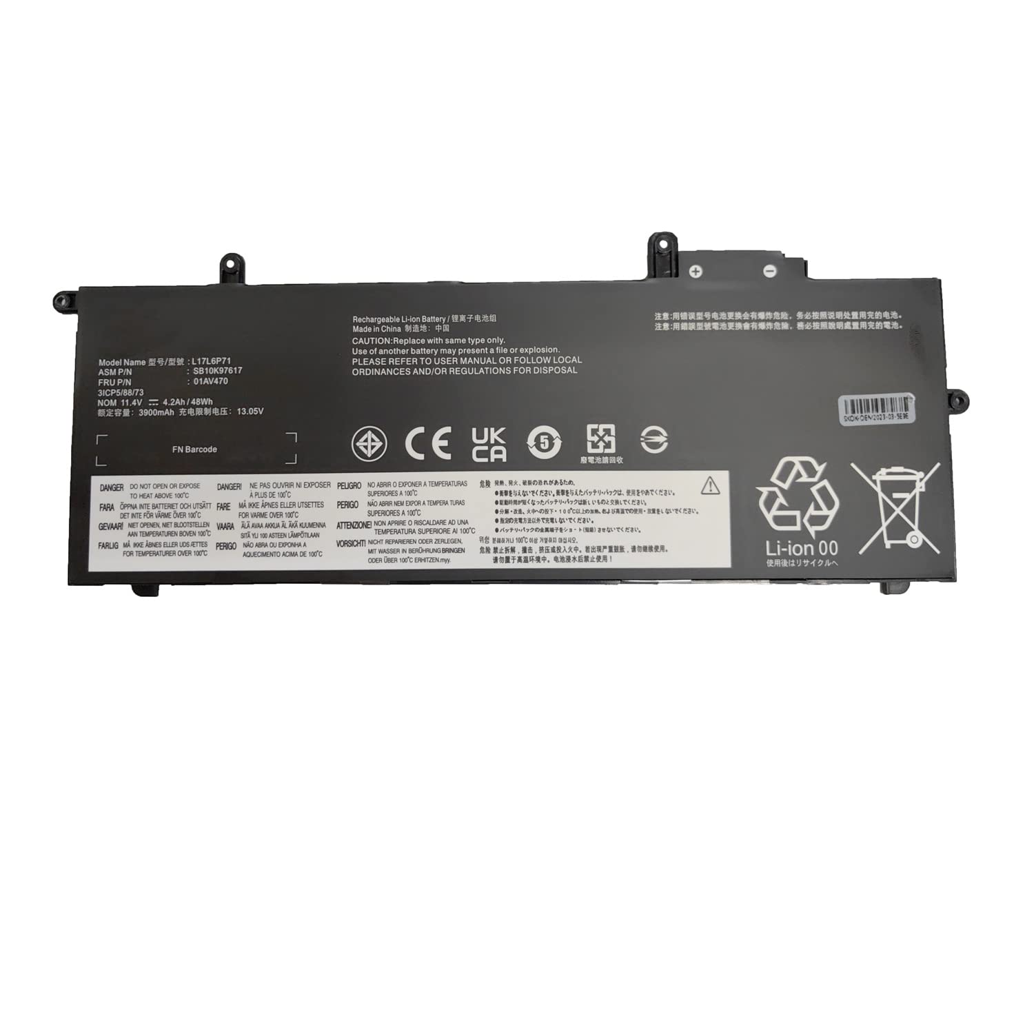 Batteria di Ricambio per Lenovo ThinkPad X280 A285 Series