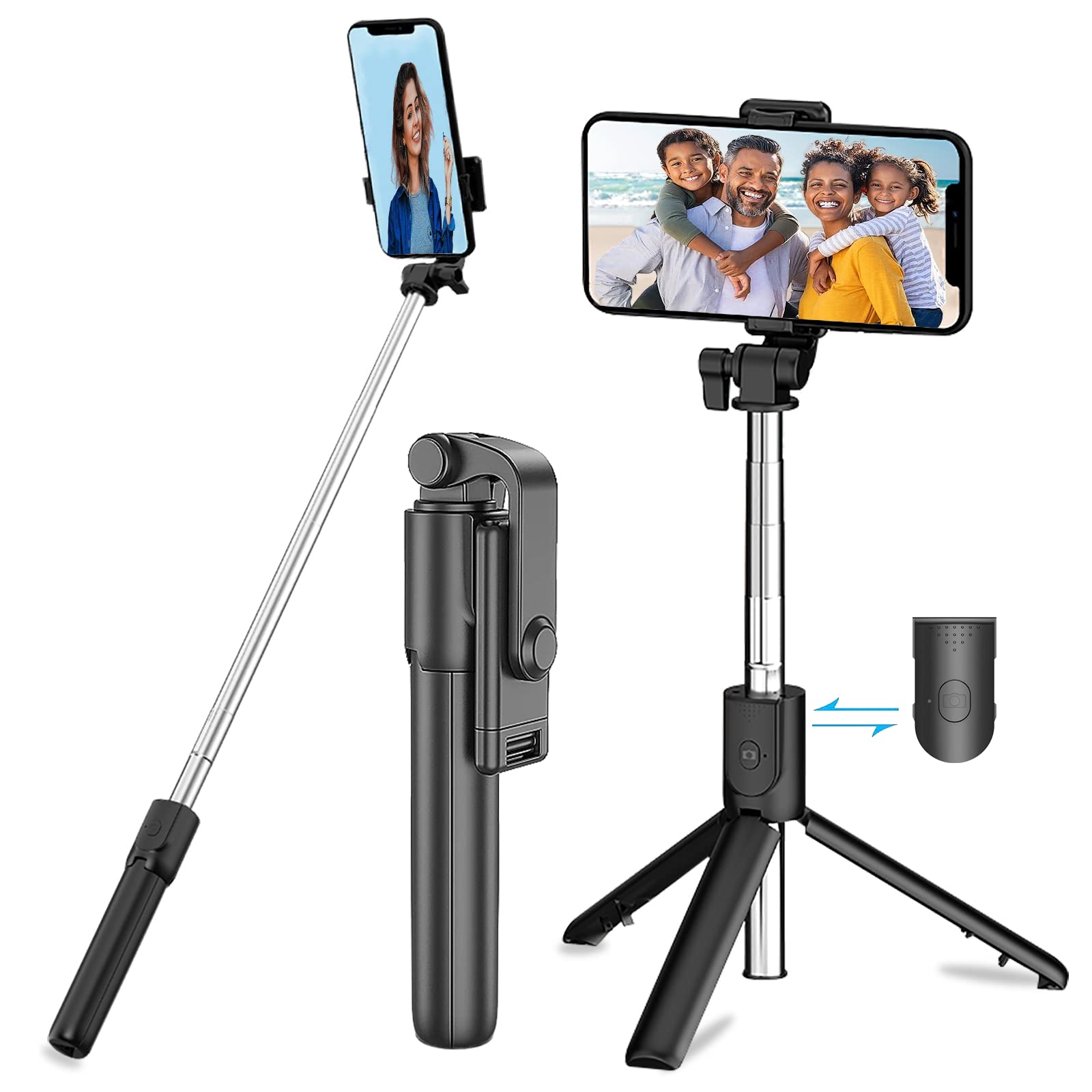 Bastone Selfie Wireless con Cavalletto Treppiede Bluetooth