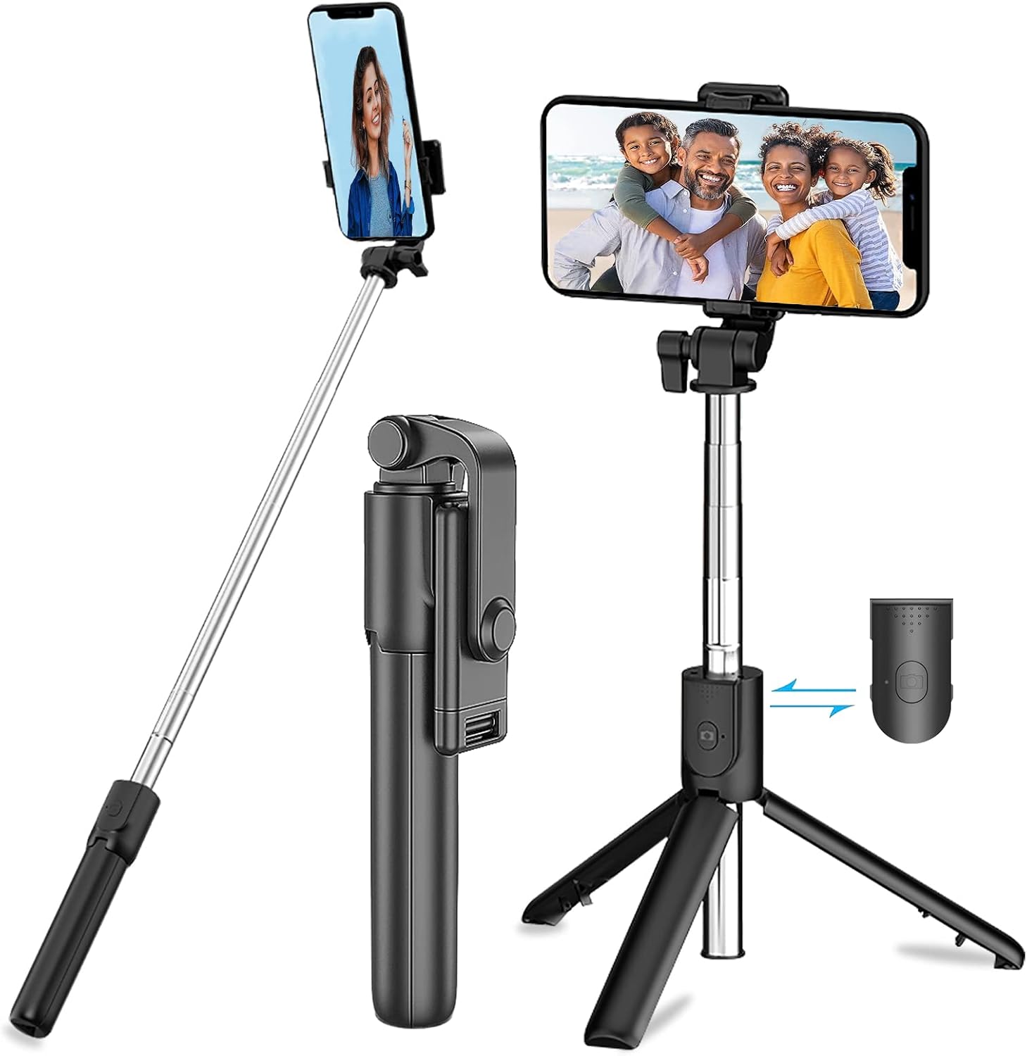 Bastone Selfie Wireless con Cavalletto Treppiede Bluetooth - immagine 1