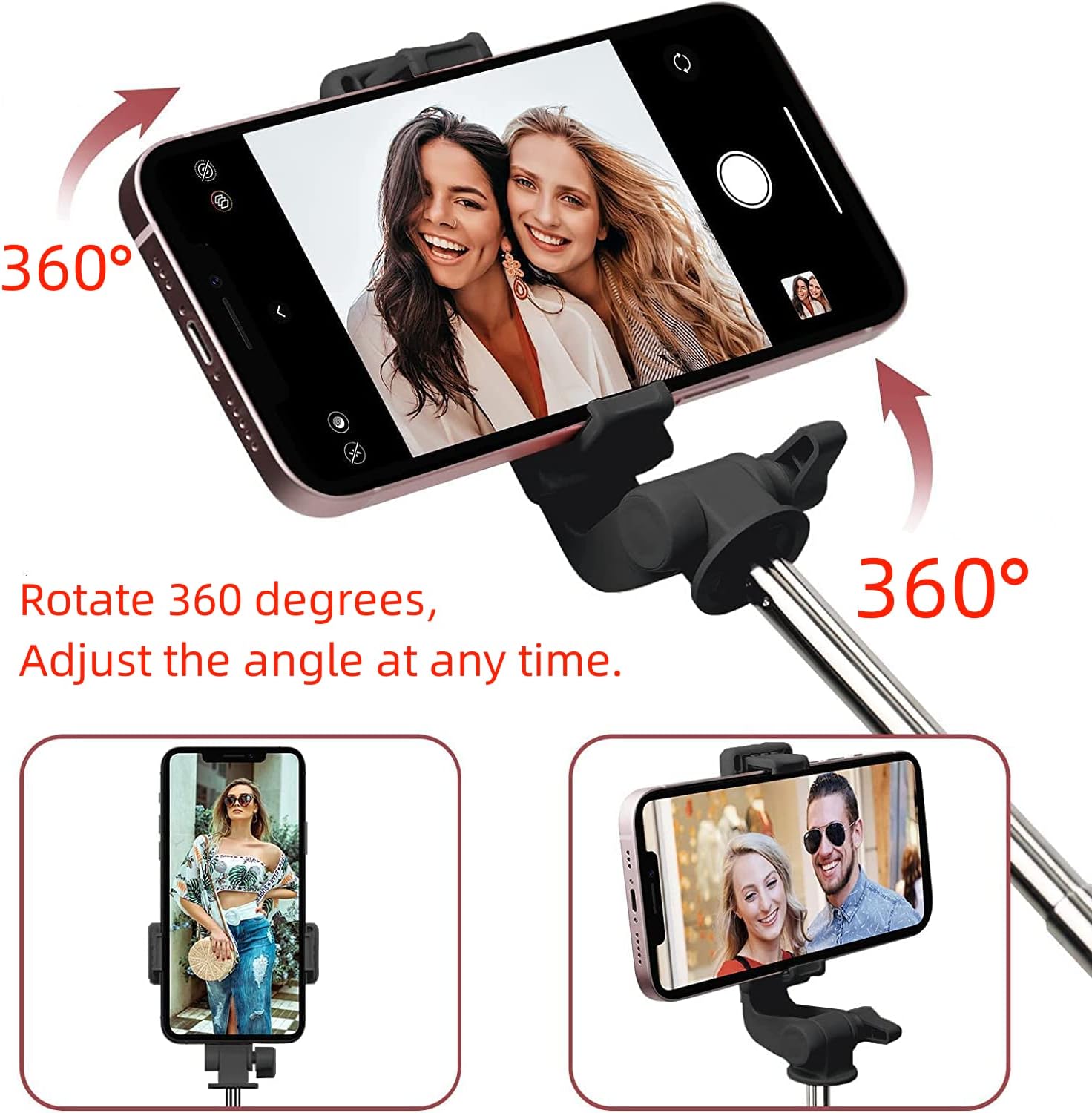 Bastone Selfie Wireless con Cavalletto Treppiede Bluetooth - immagine 5