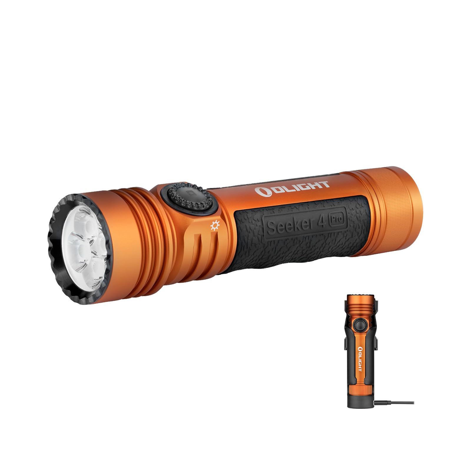 OLIGHT Seeker 4 Pro - Torcia Ricaricabile 4600 Lumen (CW, Arancione)