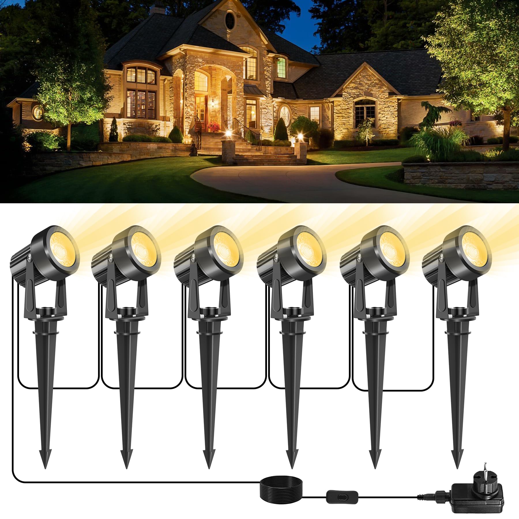 Natpow Faretto LED da Esterno 10 in 1 3000K