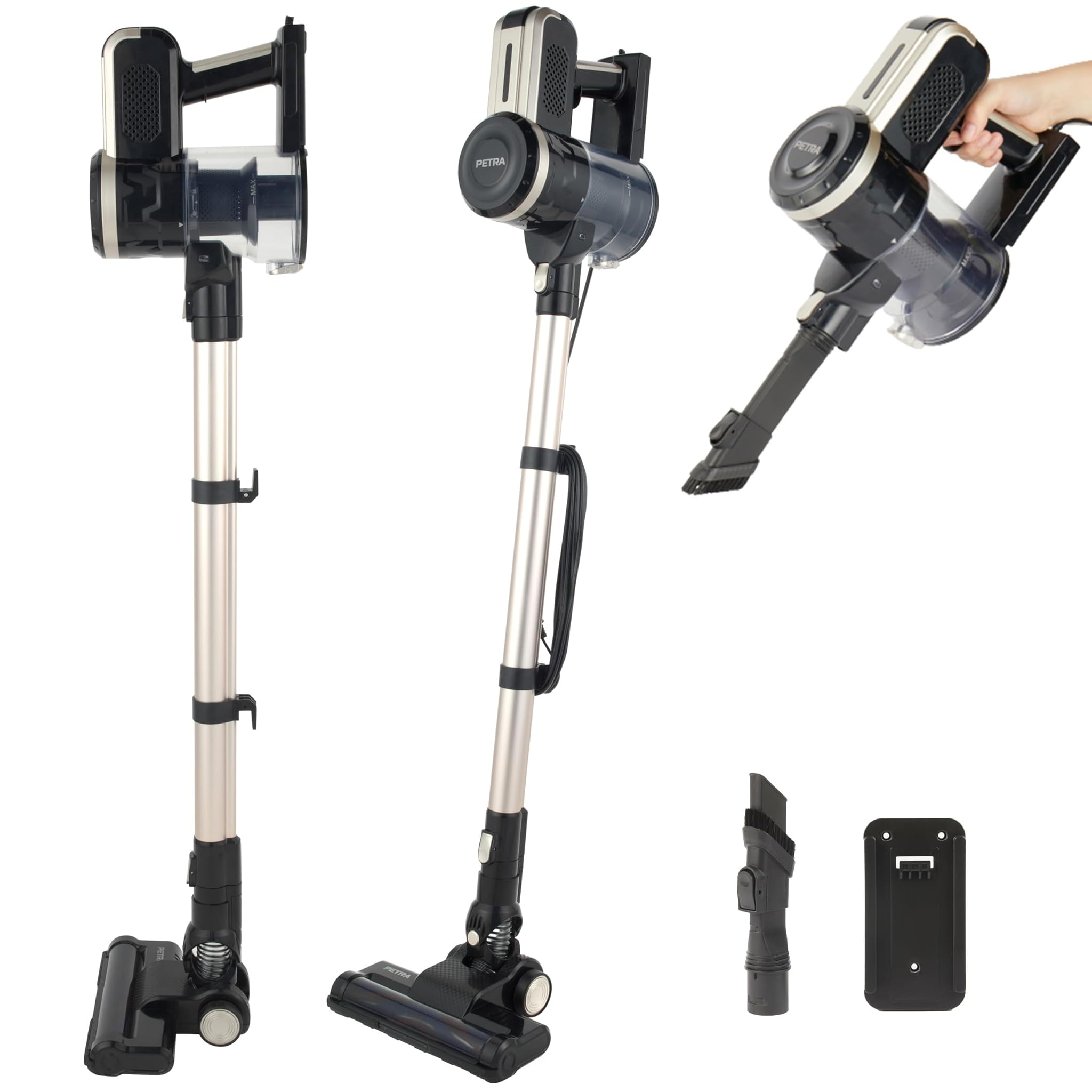 Petra PF01625VDE Aspirapolvere Turbo 600W, Nero