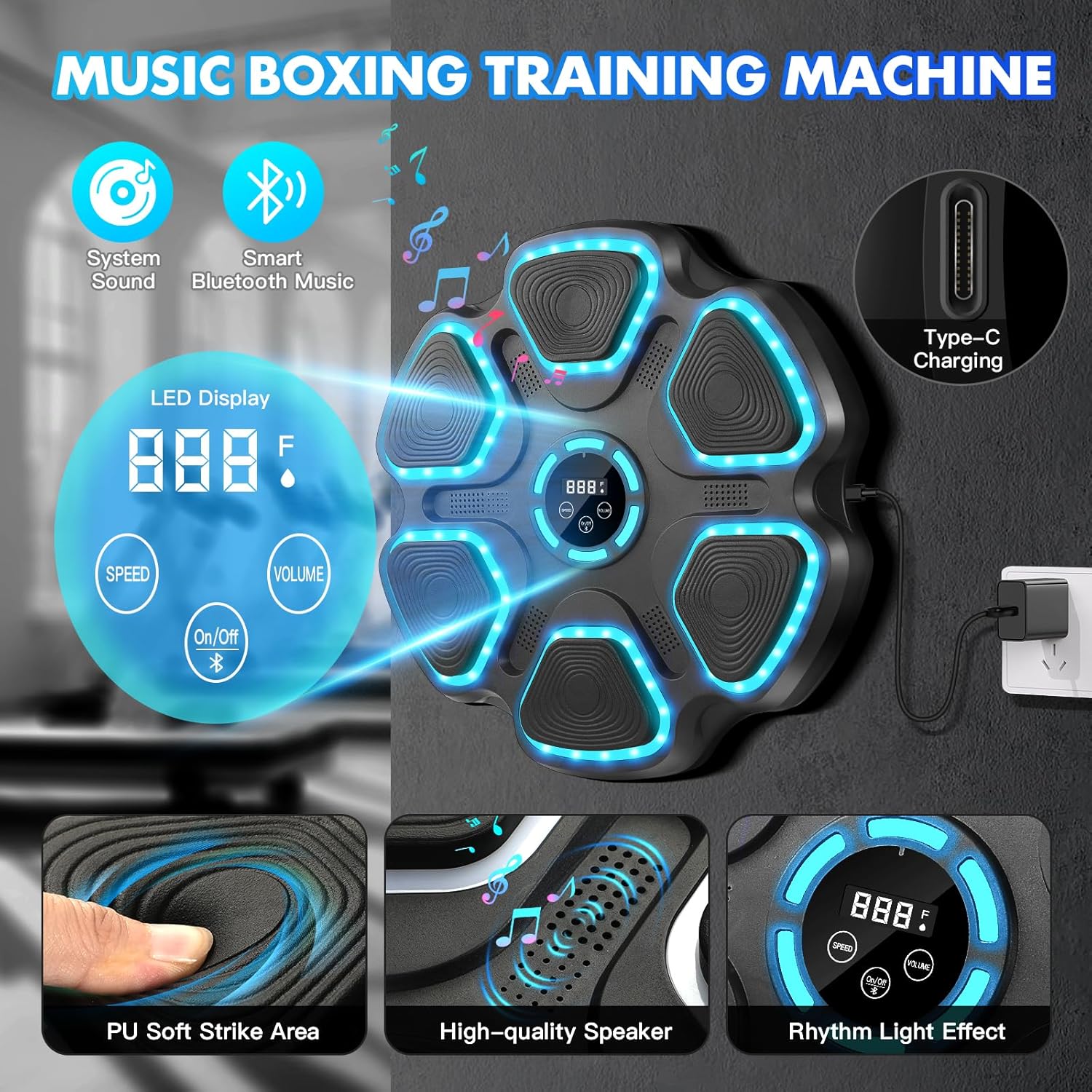 Macchina da Boxe Musicale con Bluetooth da Parete - immagine 4