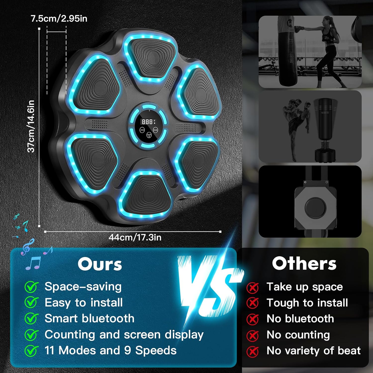 Macchina da Boxe Musicale con Bluetooth da Parete - immagine 5