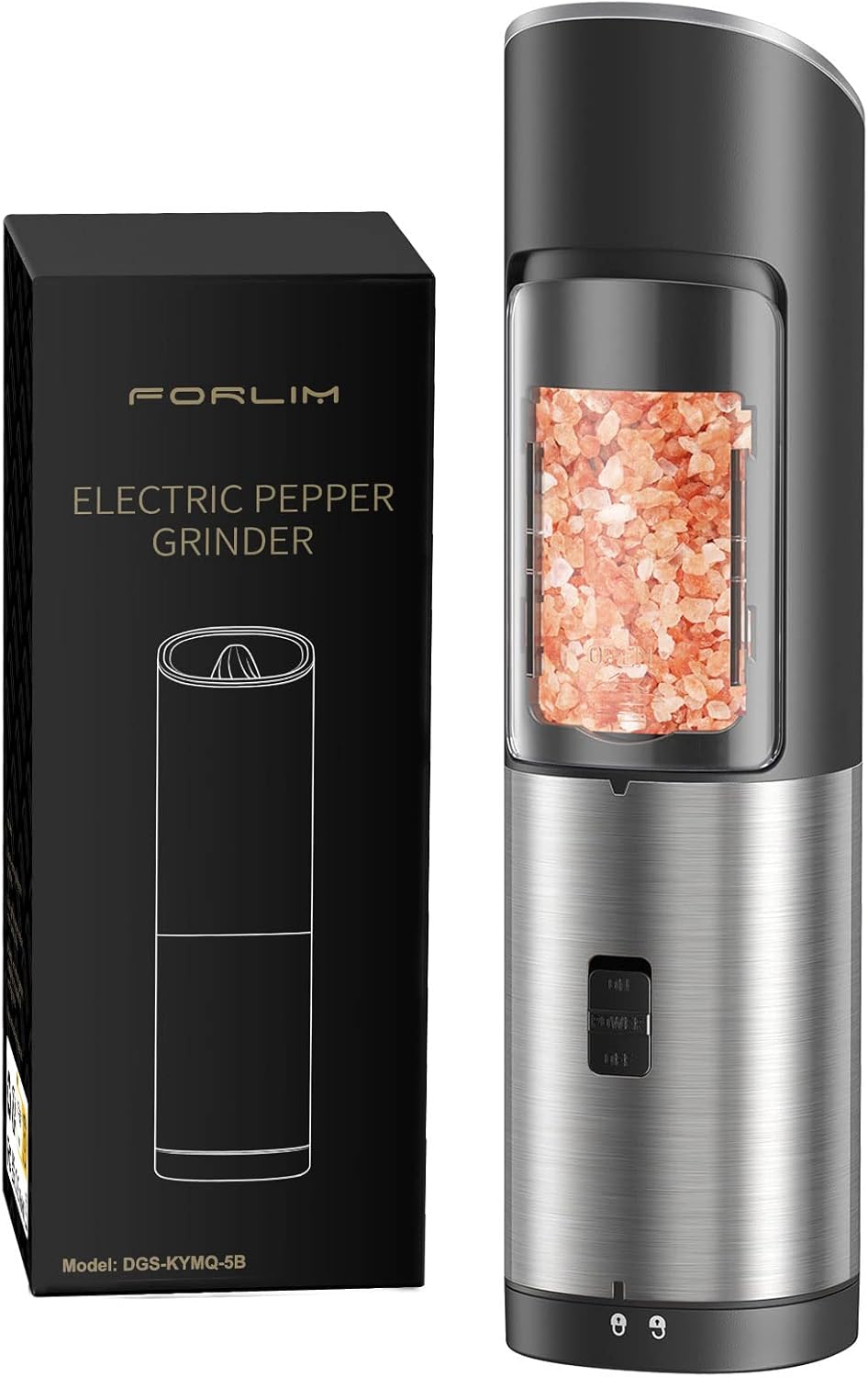 Forlim Set Macina Sale e Pepe Elettrico a Gravità, Nero - immagine 1