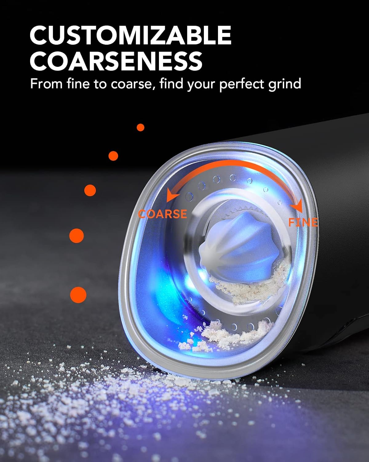 Forlim Set Macina Sale e Pepe Elettrico a Gravità, Nero - immagine 4