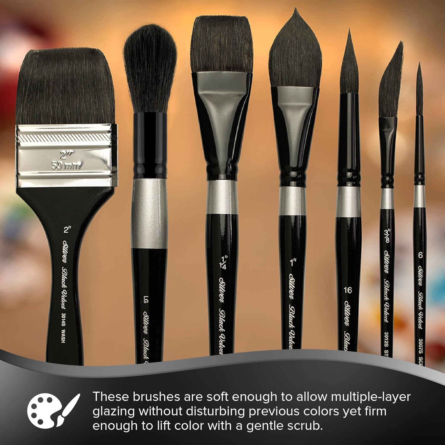 Silver Brush Limited WC-3203S-Set di 3 pennelli Acquerello - immagine 5