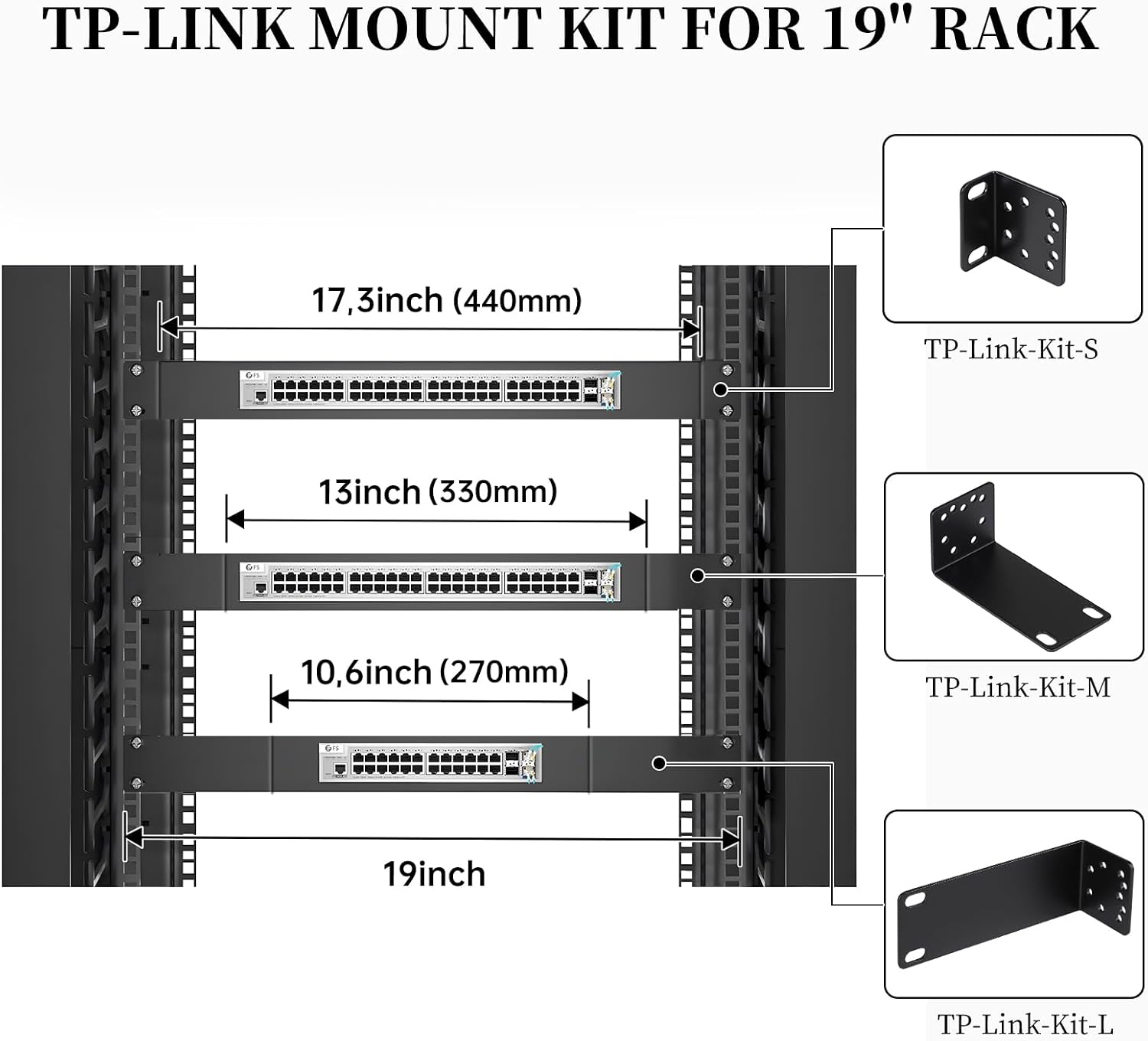 LALAGO Rack Ear Kit per Switch con Montaggio su Rack TP-Link 19