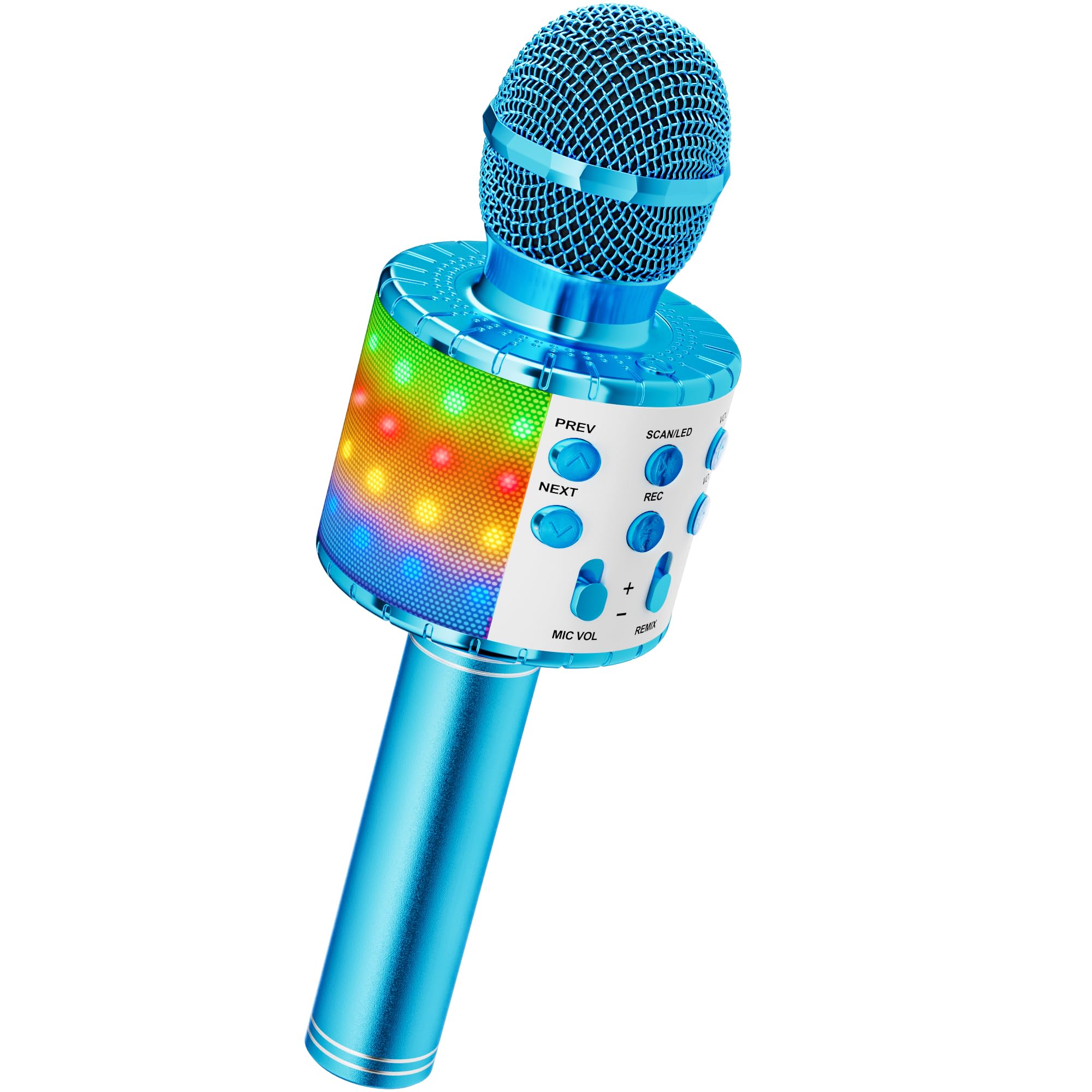 Ankuka Microfono Karaoke Bluetooth Wireless, Blu