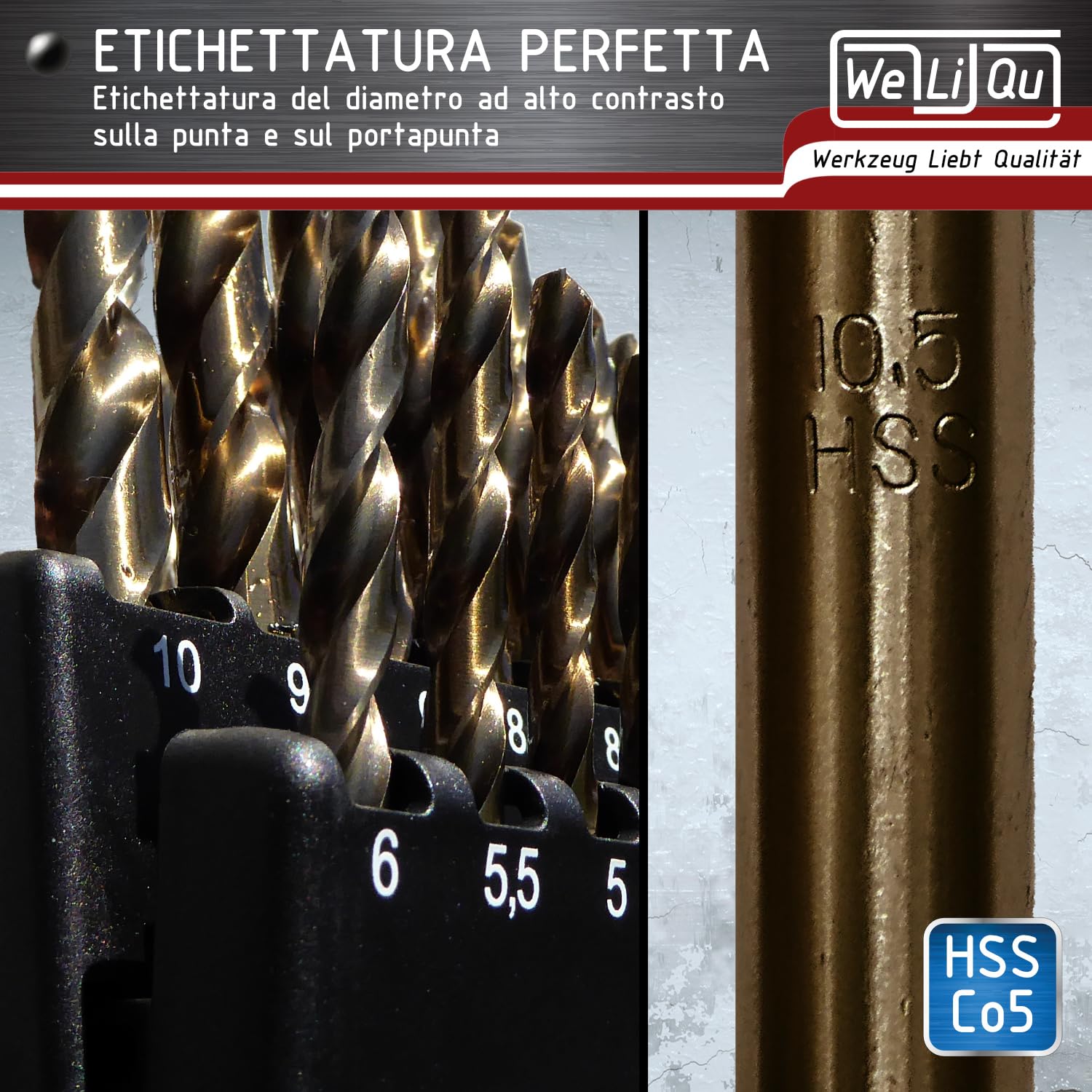 Set Punte Elicoidali HSS-E M35 Cobalt 25 pezzi - immagine 4