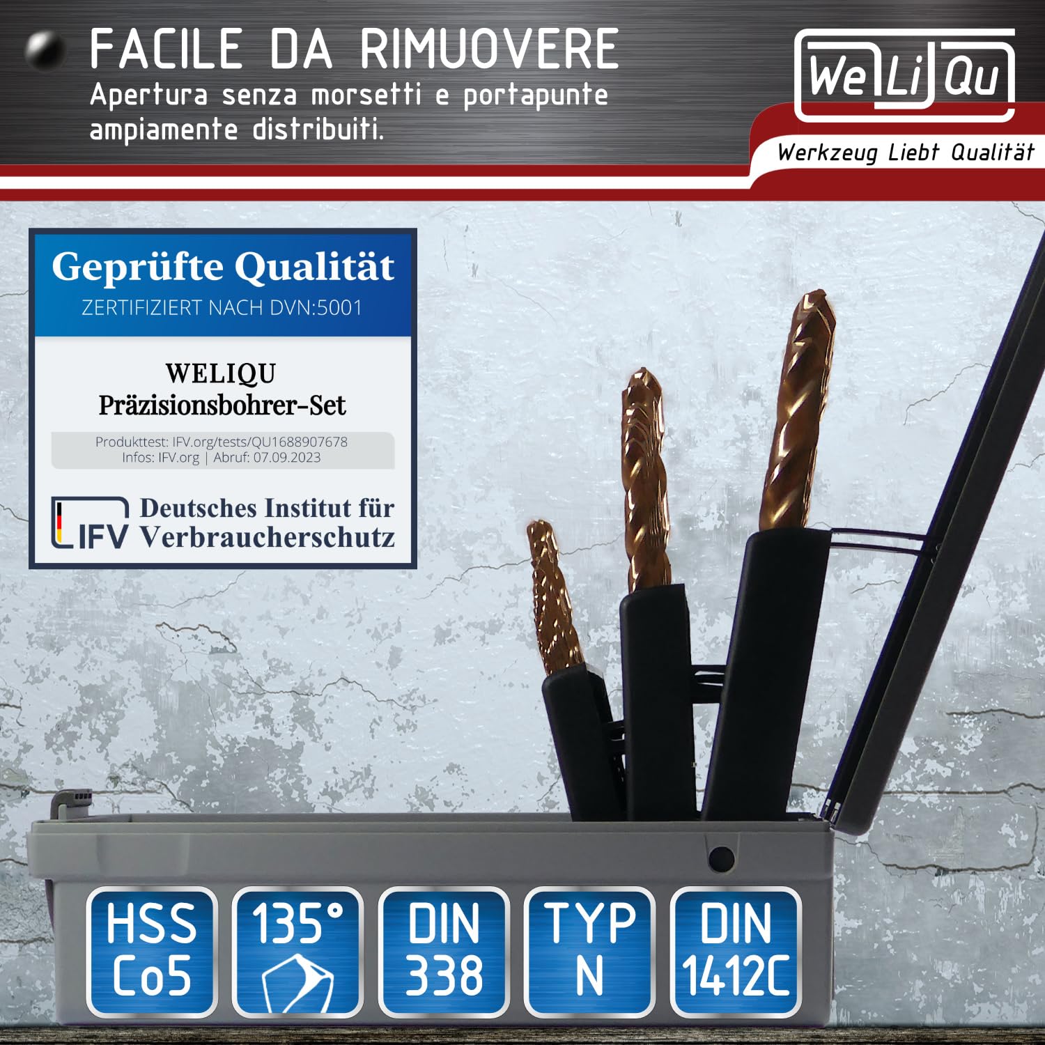 Set Punte Elicoidali HSS-E M35 Cobalt 25 pezzi - immagine 5